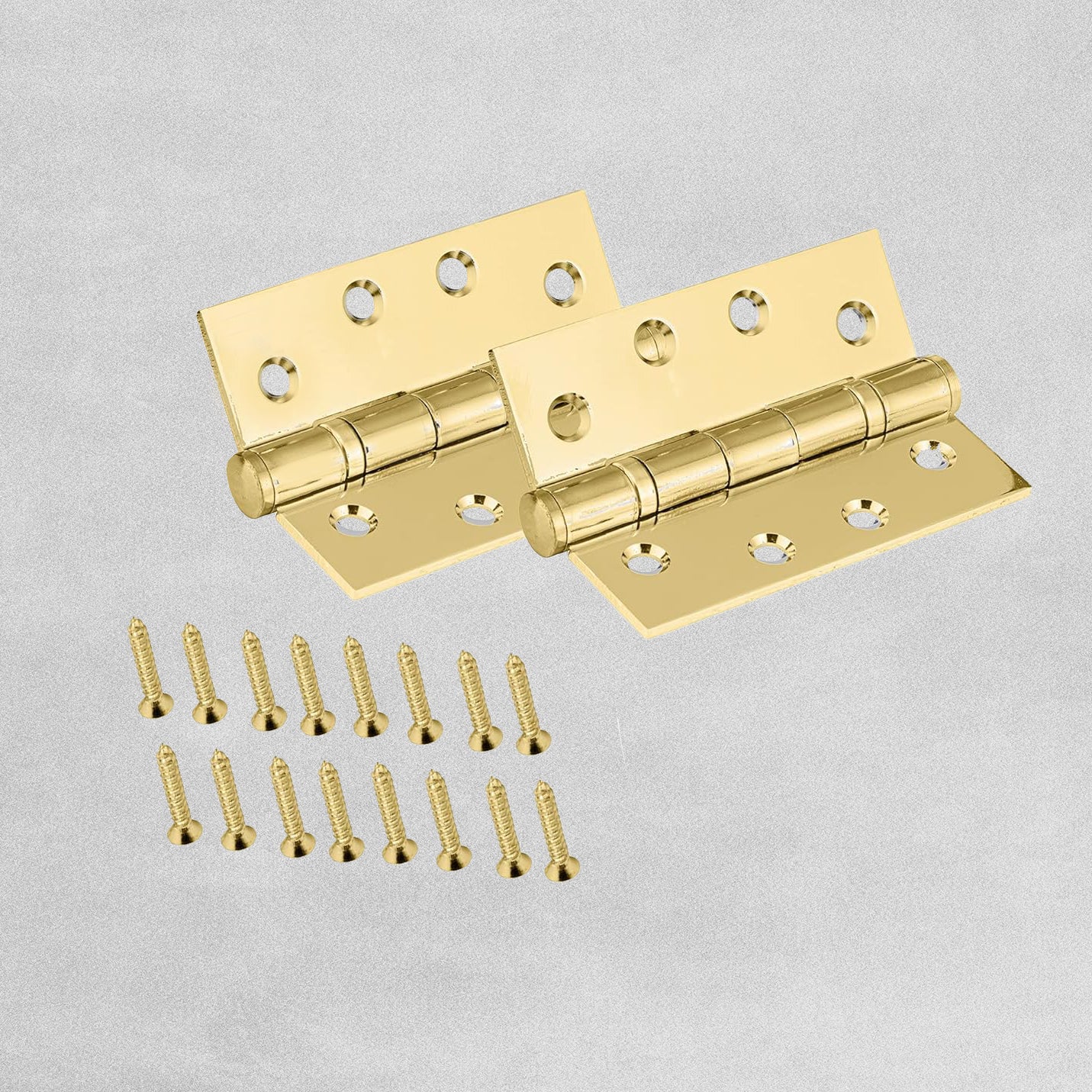 4" Polished Brass Butt Door Hinges 100 x 67 x 3mm - Pack of 2