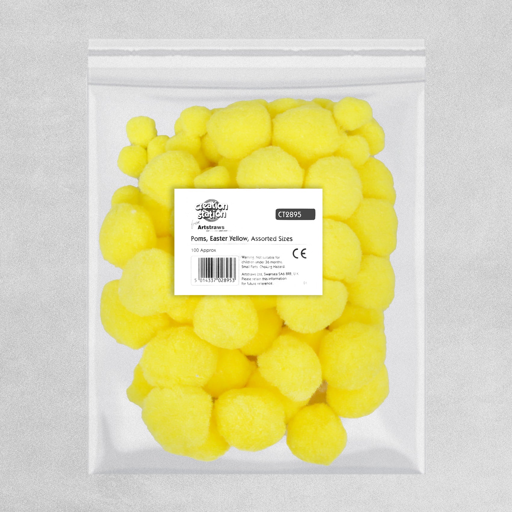 Yellow Pom Poms - Pack of 100