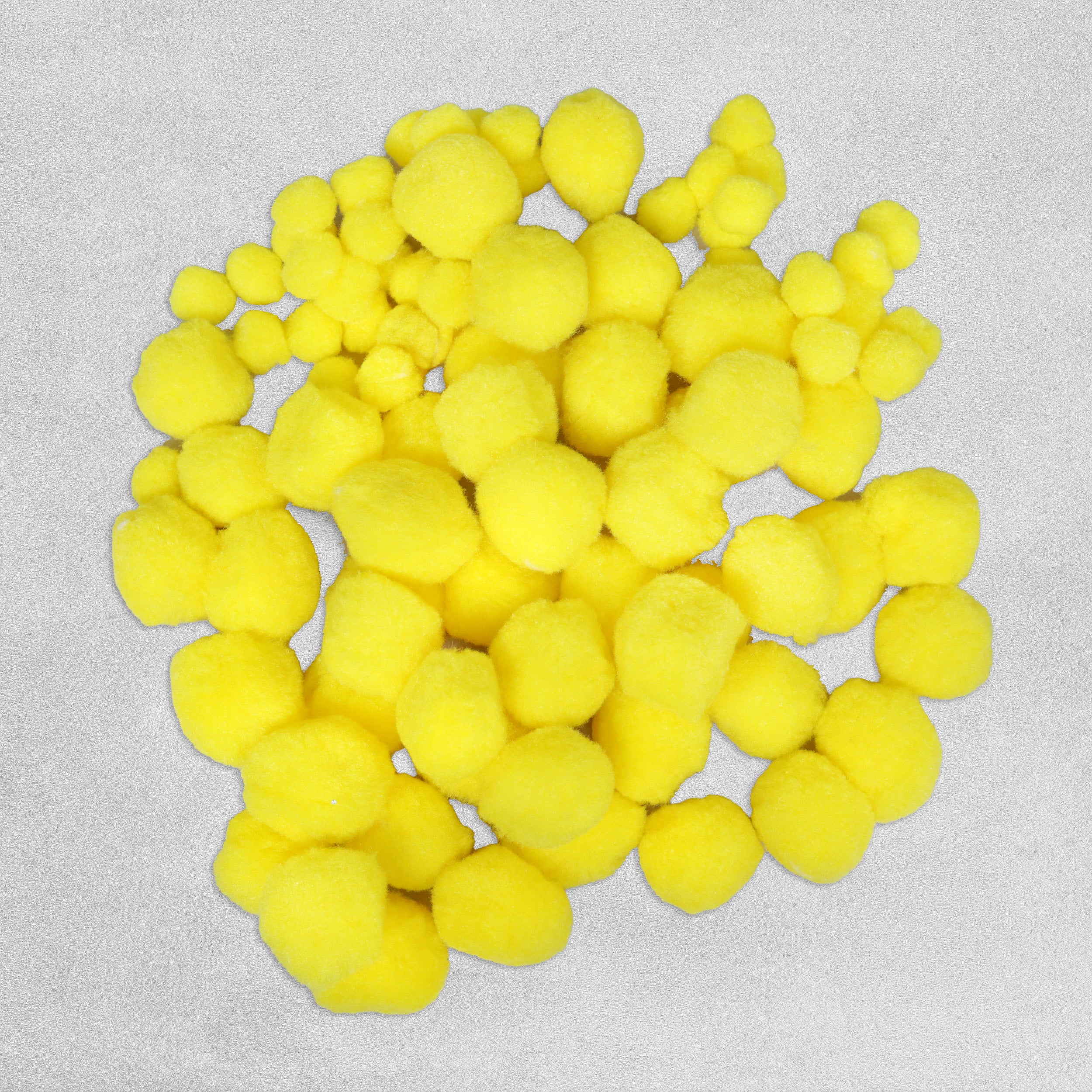 Yellow Pom Poms - Pack of 100