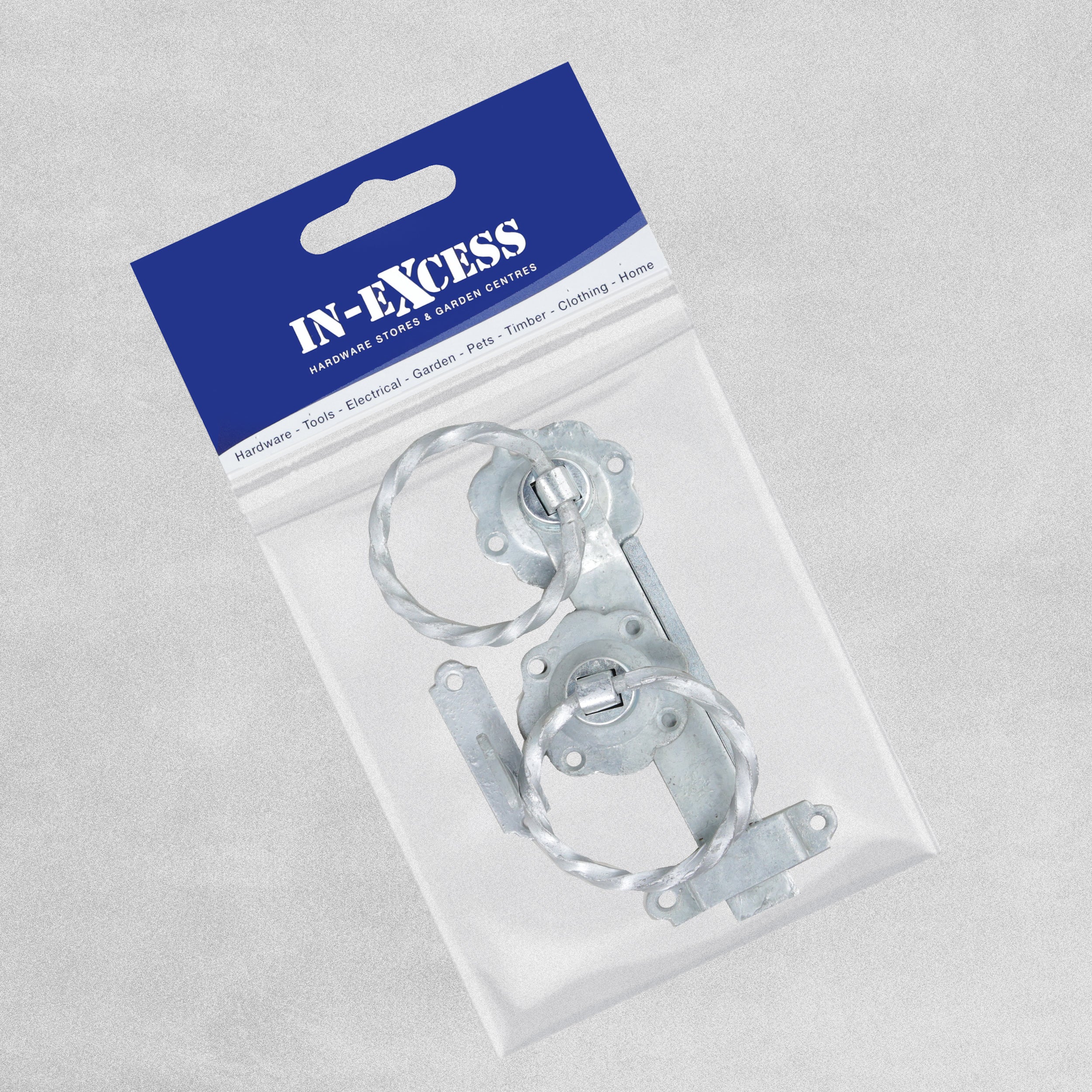 Twist Ring Handle Gate Latch Set Galvanised - 180mm