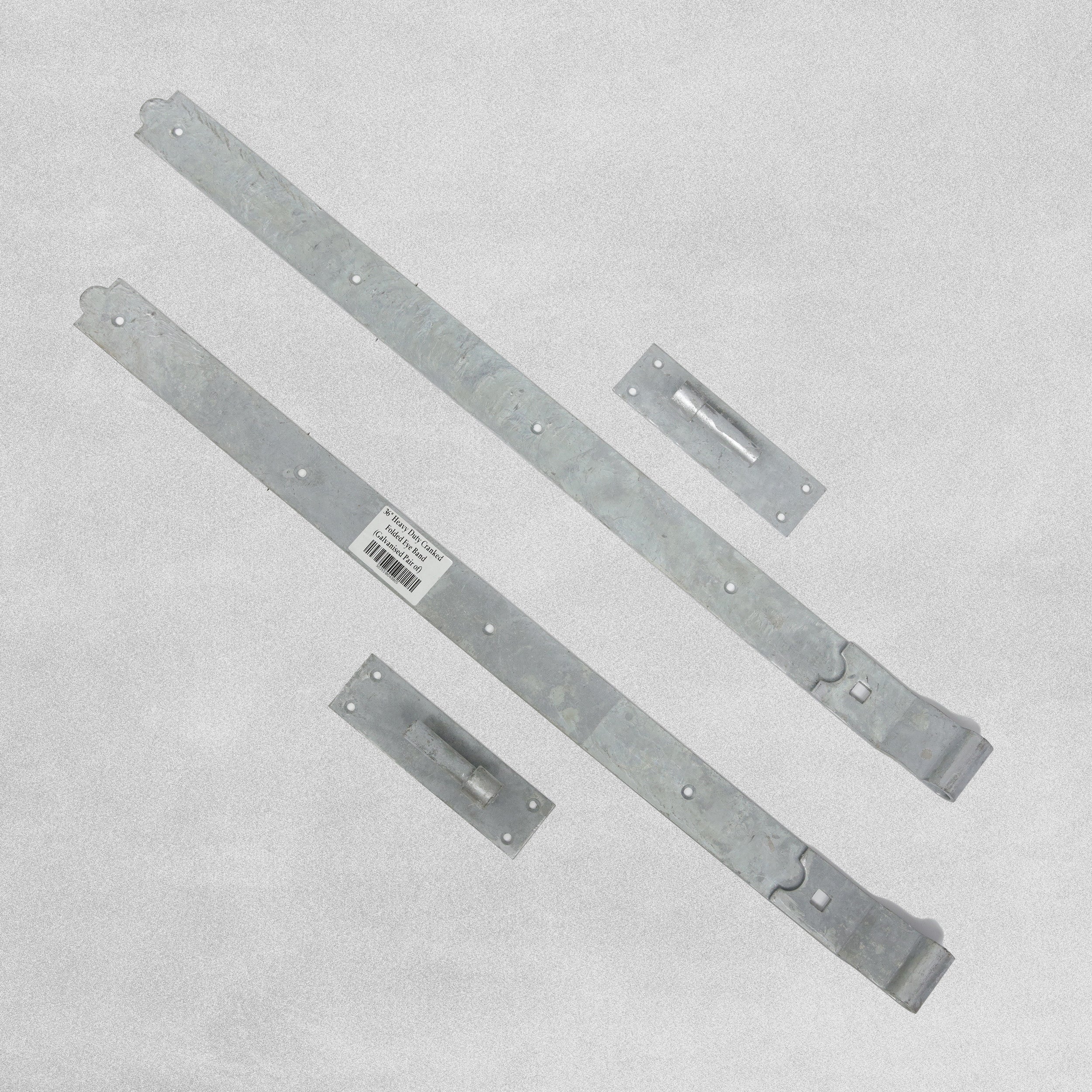 Cranked Folded Eye Band Galvanised on Plate Heavy Duty 510mm / 20" Pair