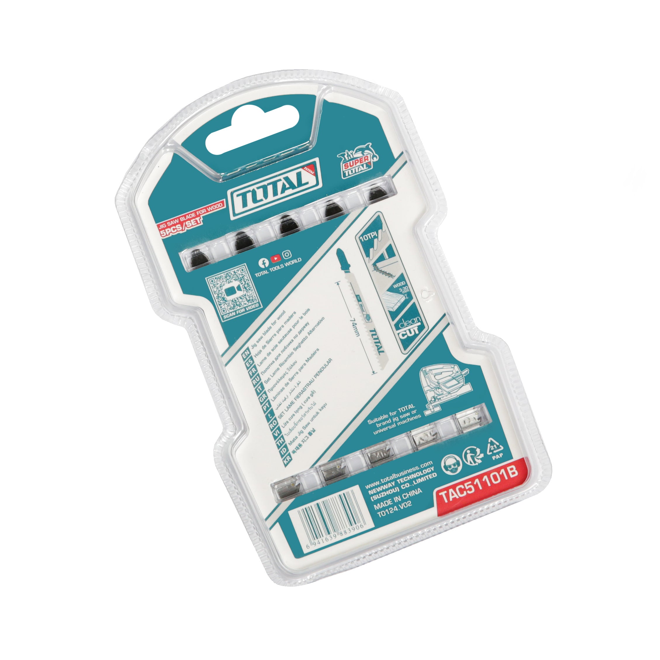 Total Jig Saw Blades for Wood - 5pcs - TAC51101B