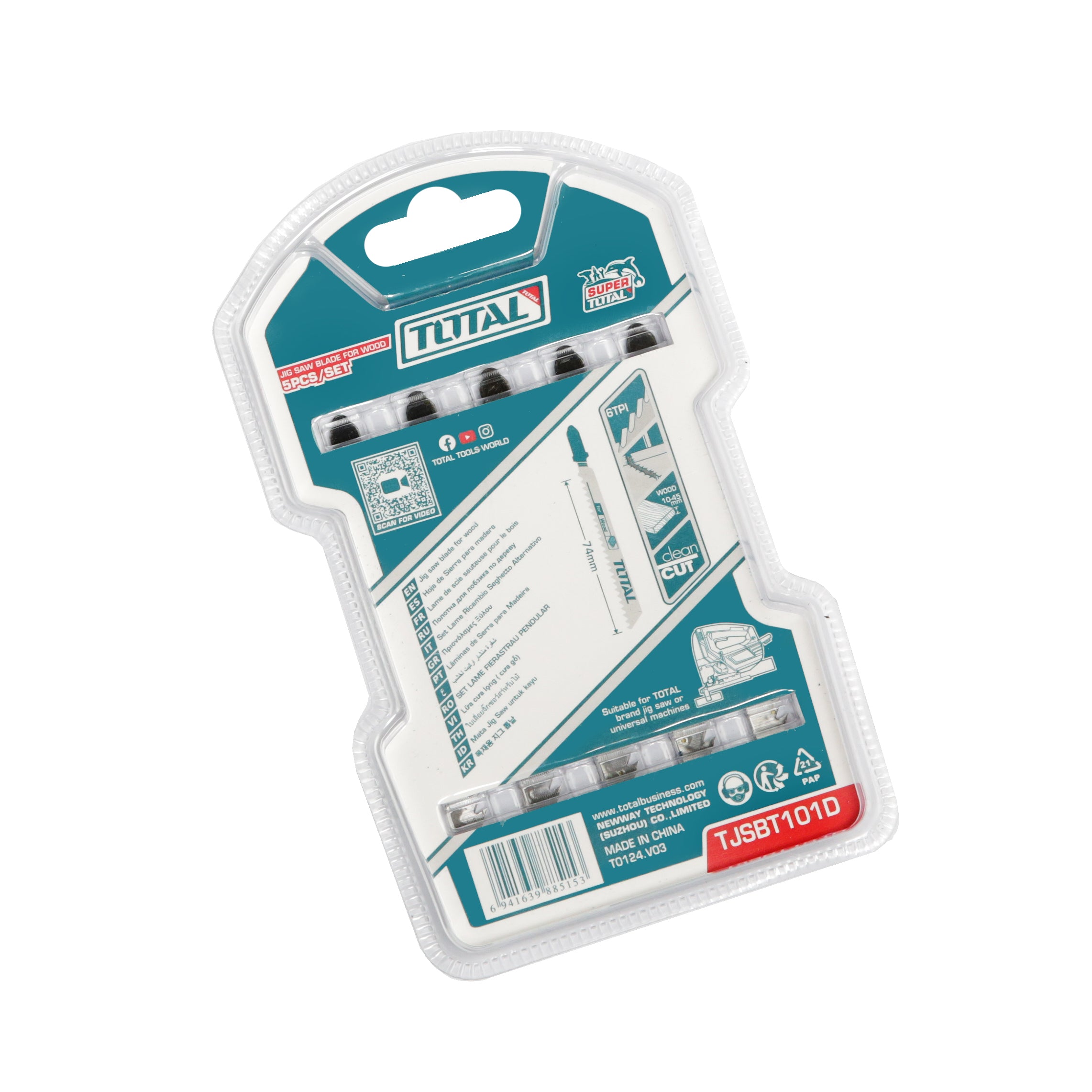 Total Jig Saw Blades for Wood - 5pcs - TJSBT101D