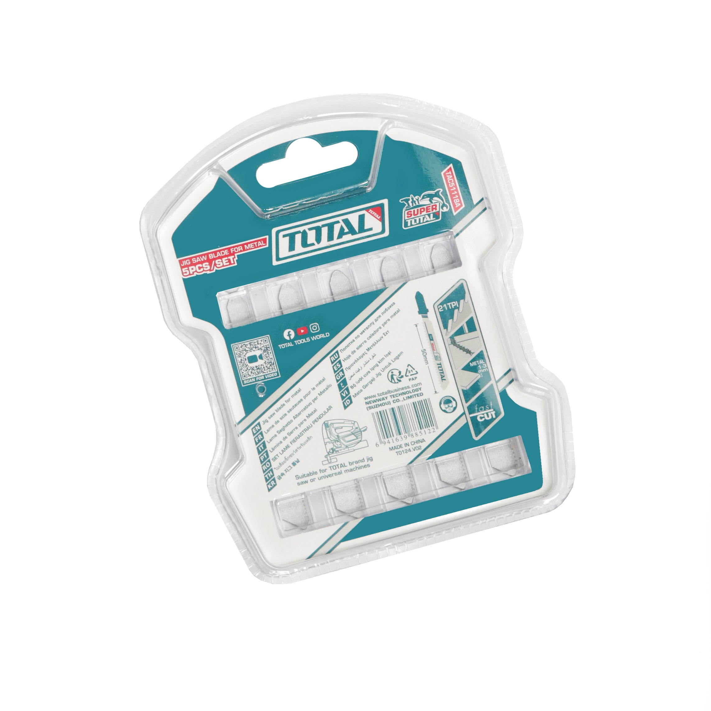 Total Jig Saw Blades for Metal - 5pcs - TAC51118A