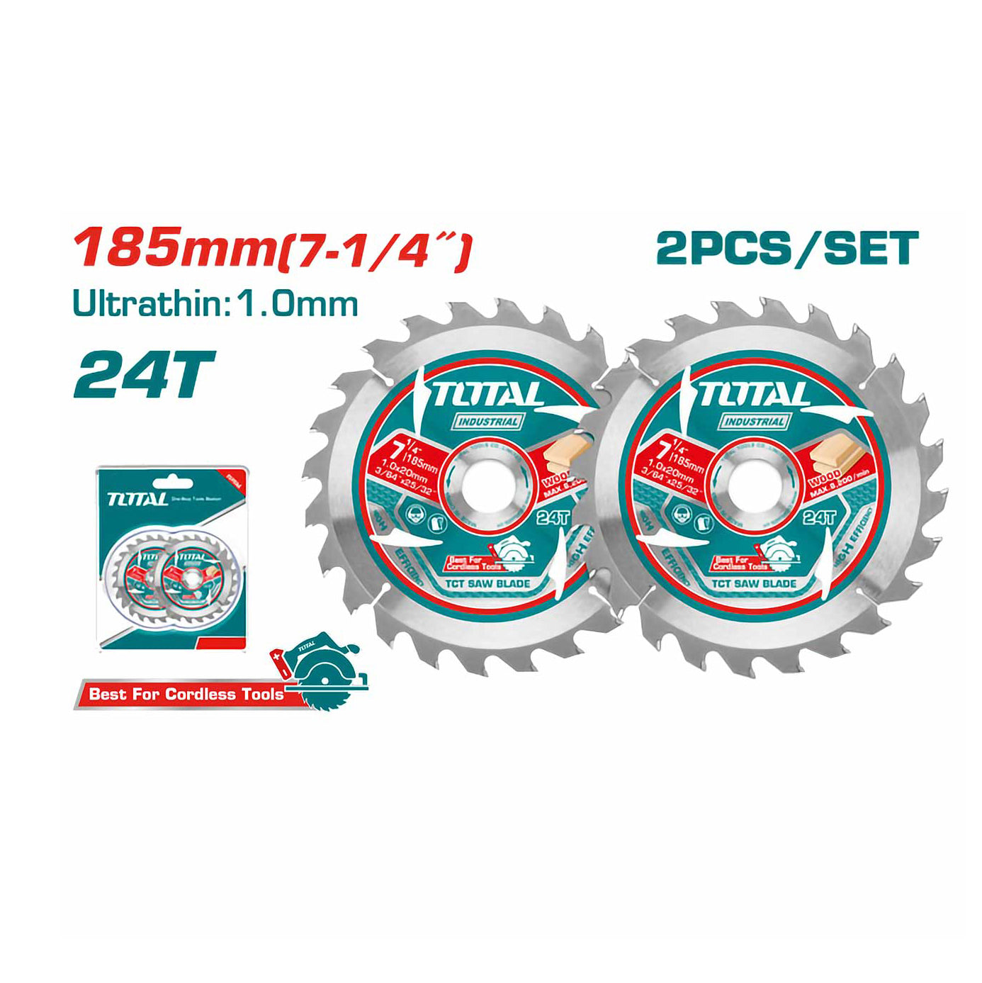 Total Ultra Thin TCT Saw Blade Sets - 2pcs - TAC2331853