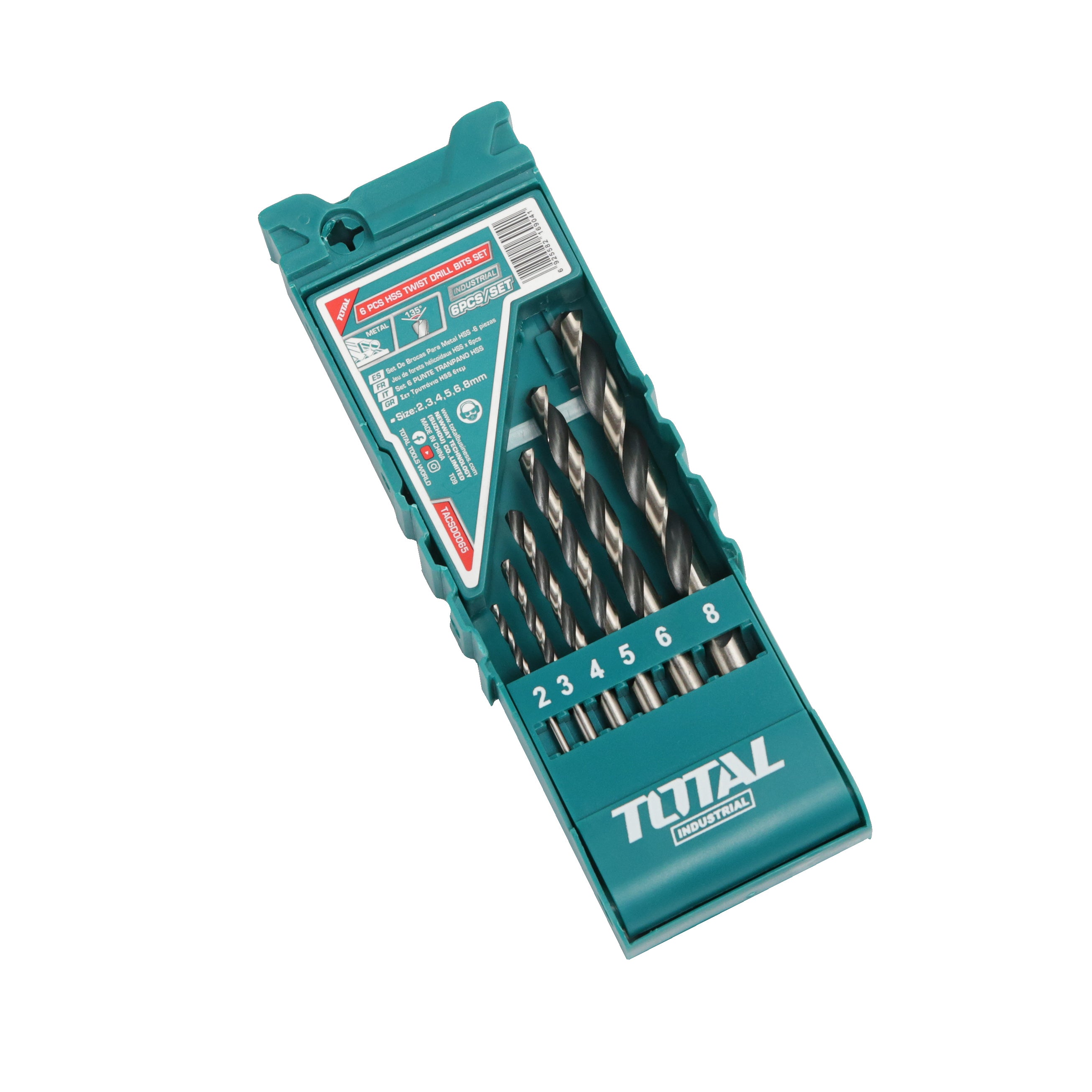 Total HSS Twist Drill Bits Set - 6pcs - TACSD0065