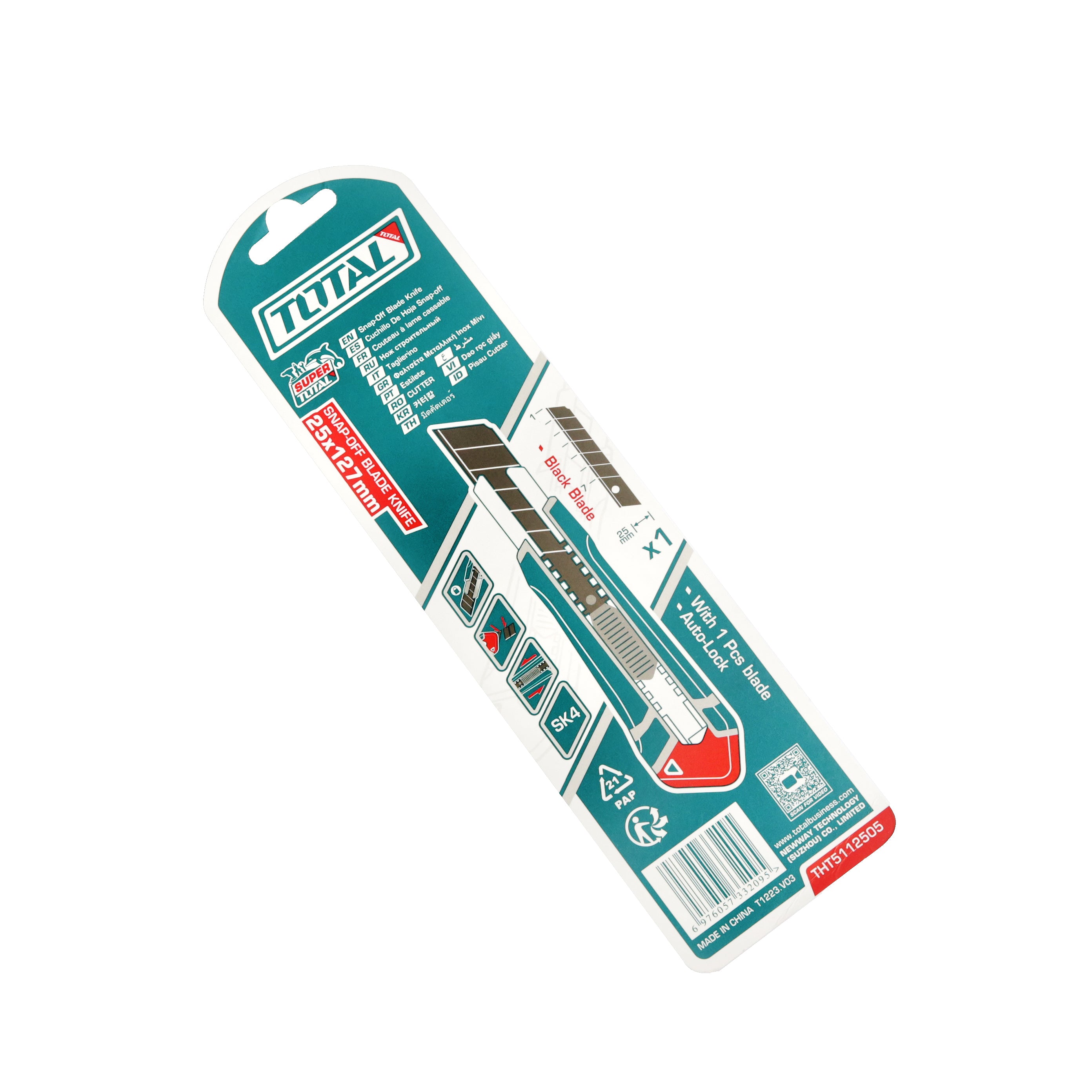 Total Snap Off Blade Knife - 25mm x 127mm - THT5112505