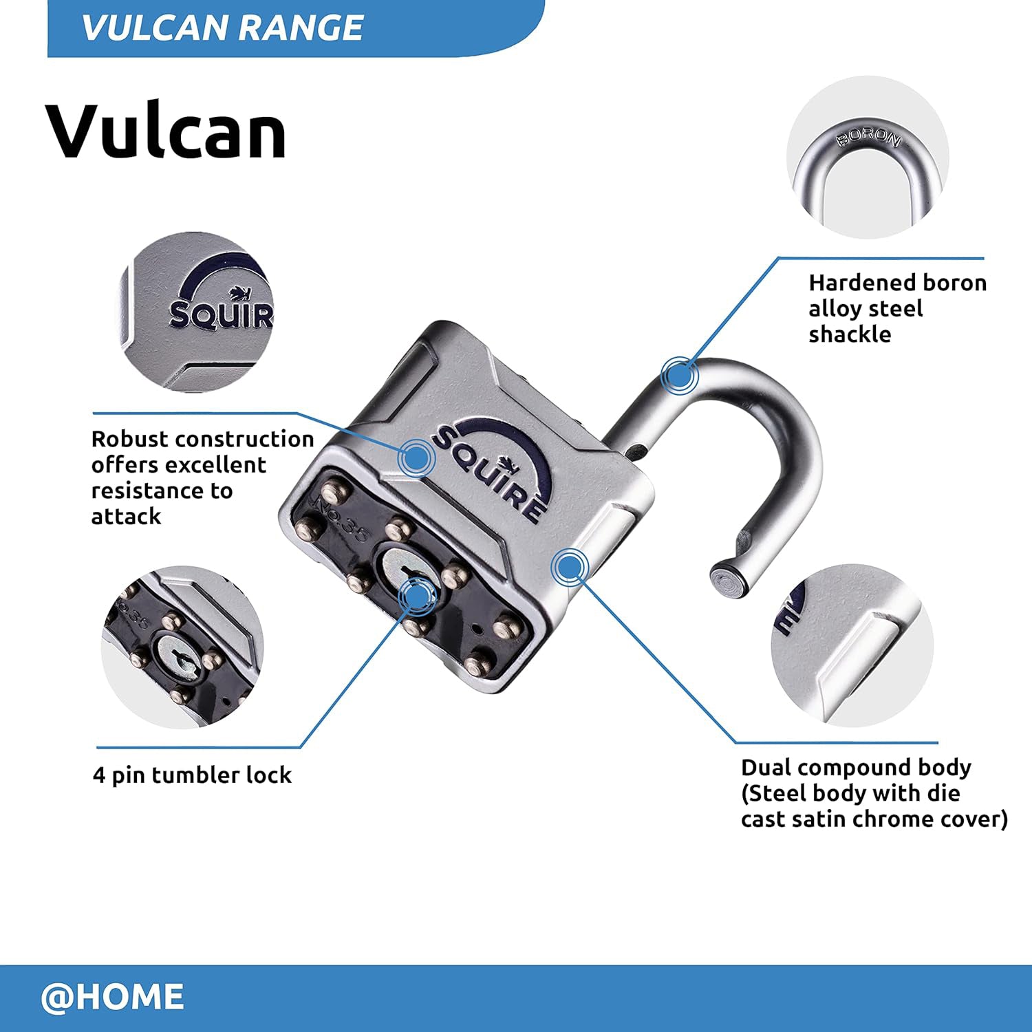 Squire Vulcan P4 45 Padlock - 2 Keys