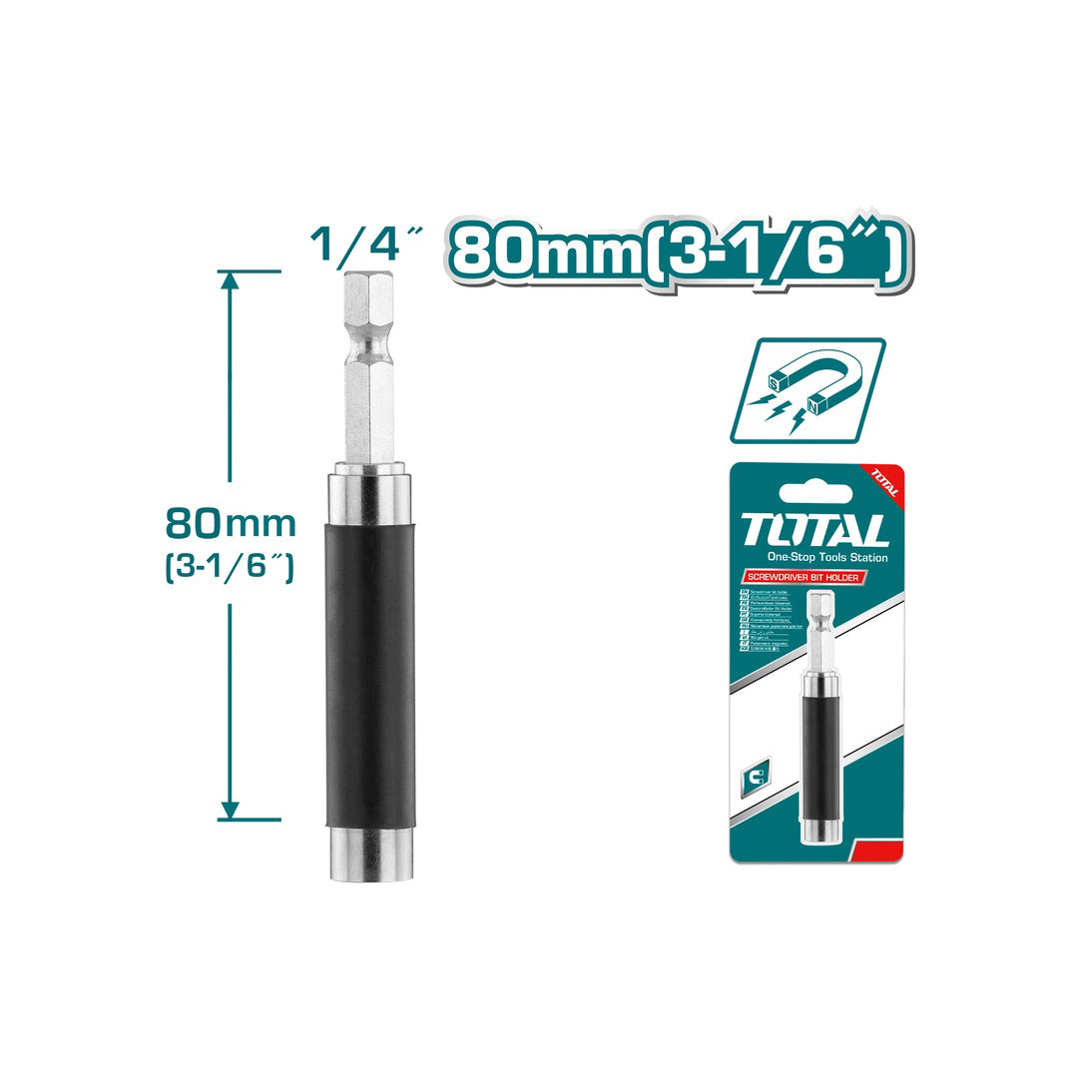 Total Screwdriver Extension Bit Holder - 80mm - TAC463801
