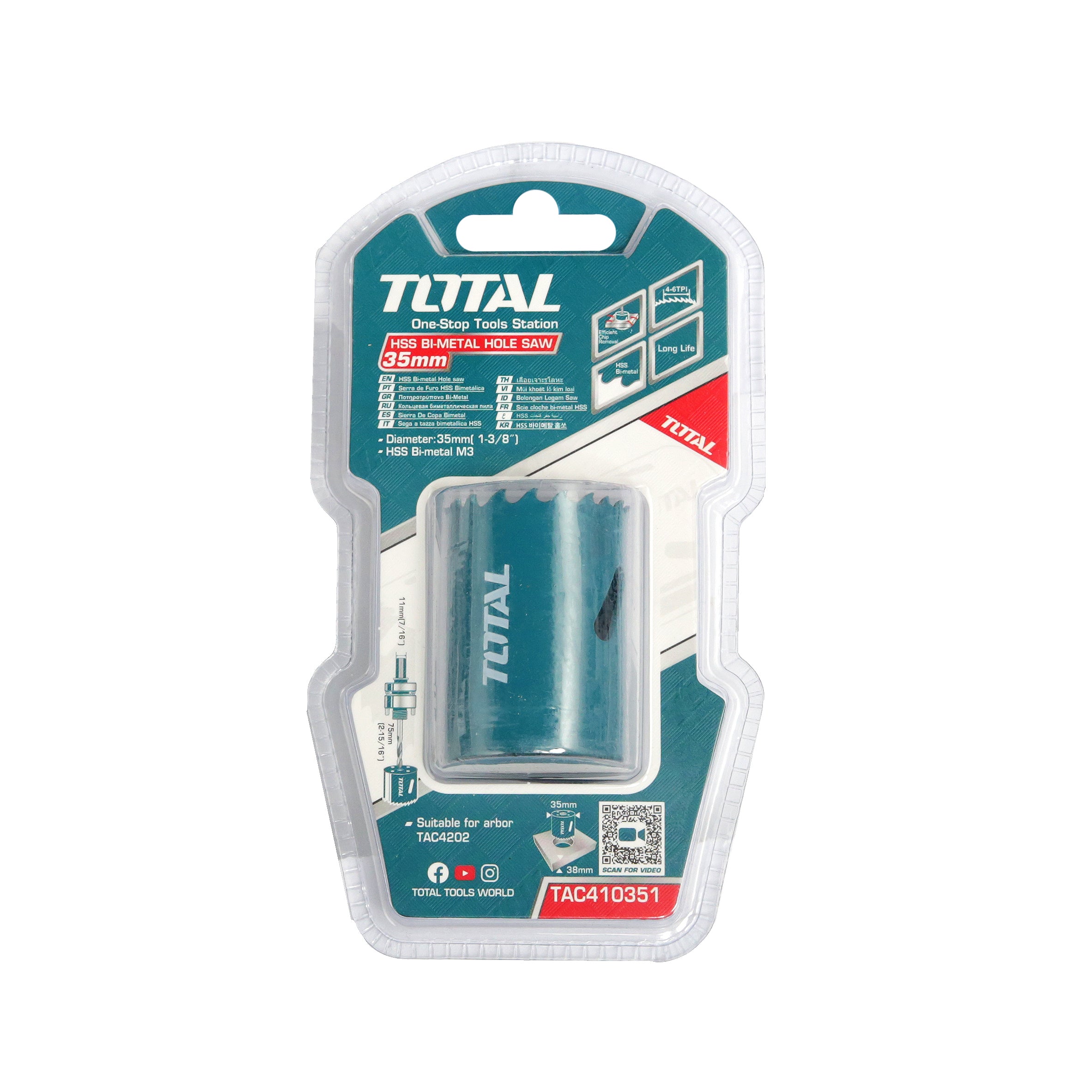 Total HSS Bi-Metal Hole Saw - 35mm - TAC410351