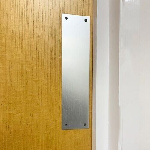 Sandleford Premium Victorian Push Plate - Satin Chrome - 300 x 70 x 6mm