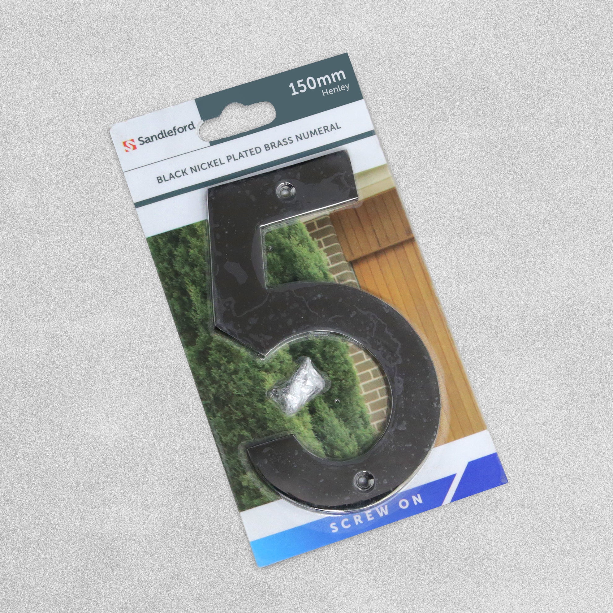 Sandleford Black Nickel Plated Brass Numeral - 150mm - Number 5