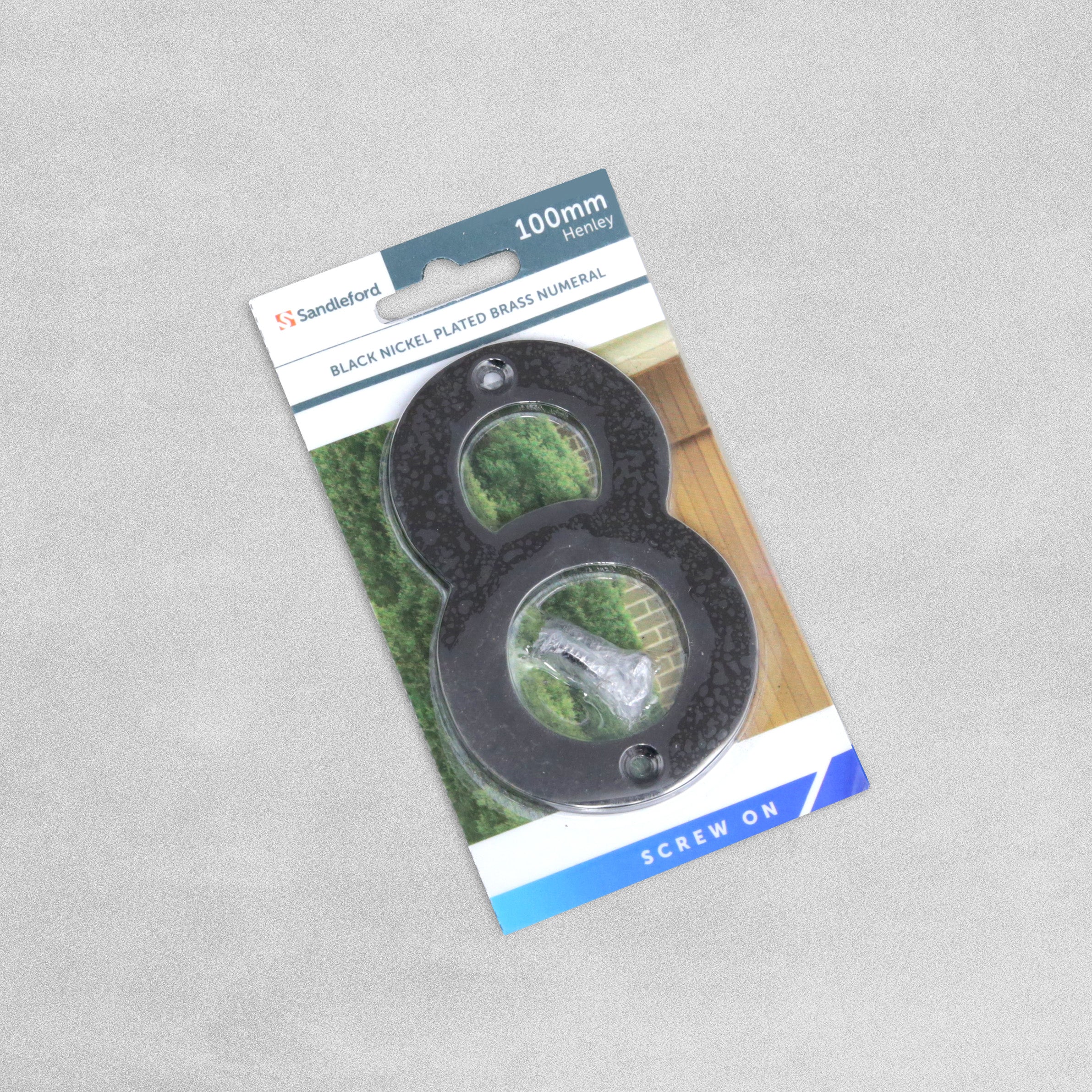 Sandleford Black Nickel Plated Brass Numeral - 100mm - Number 8