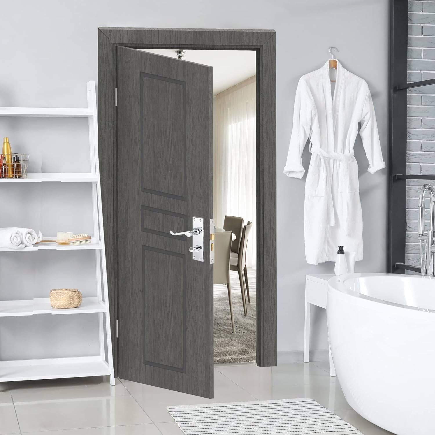 Sandleford Victorian Scroll Privacy Set - Polished Chrome