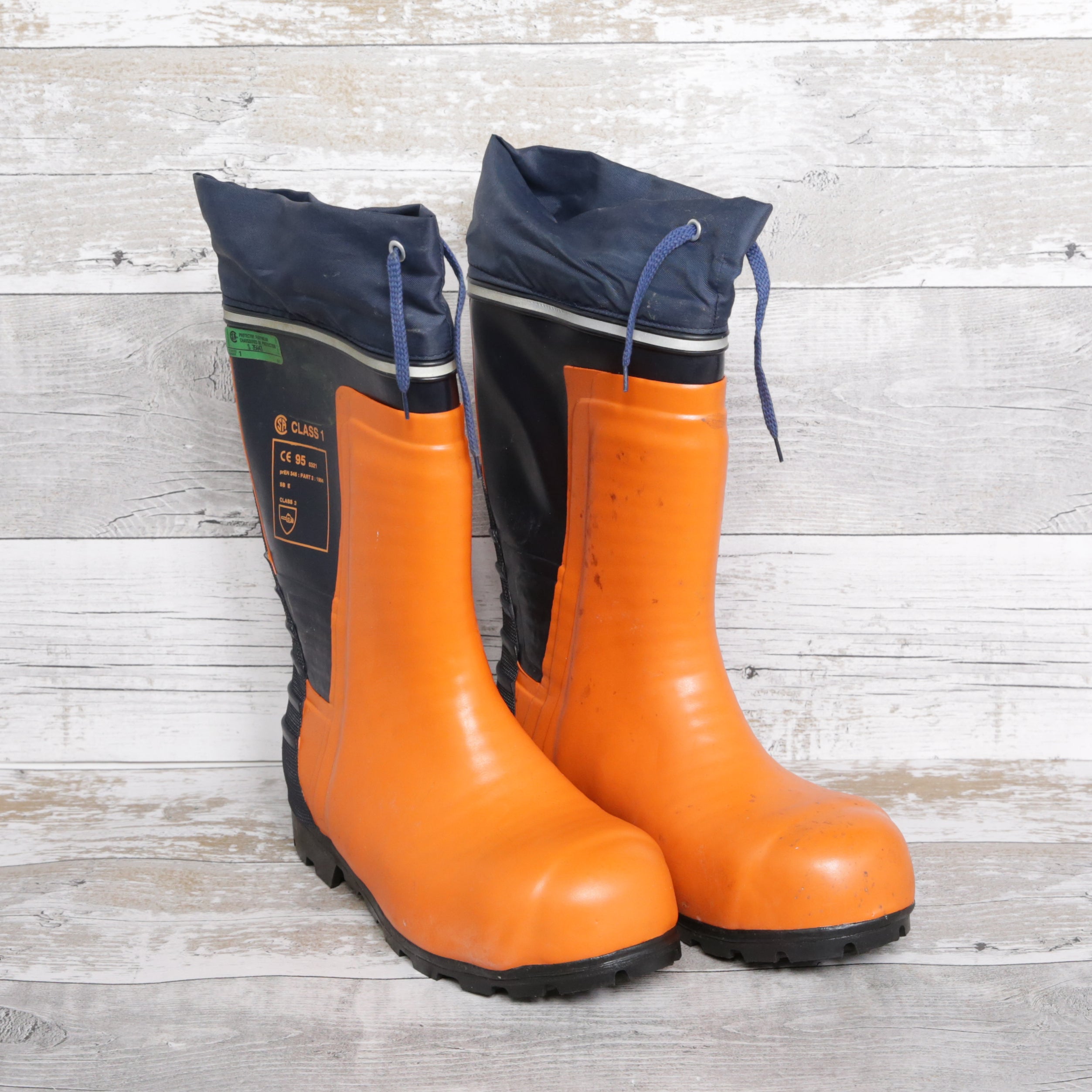 De-Branded Steel Toe Cap Chainsaw Class 3 Wellington Boots UK7