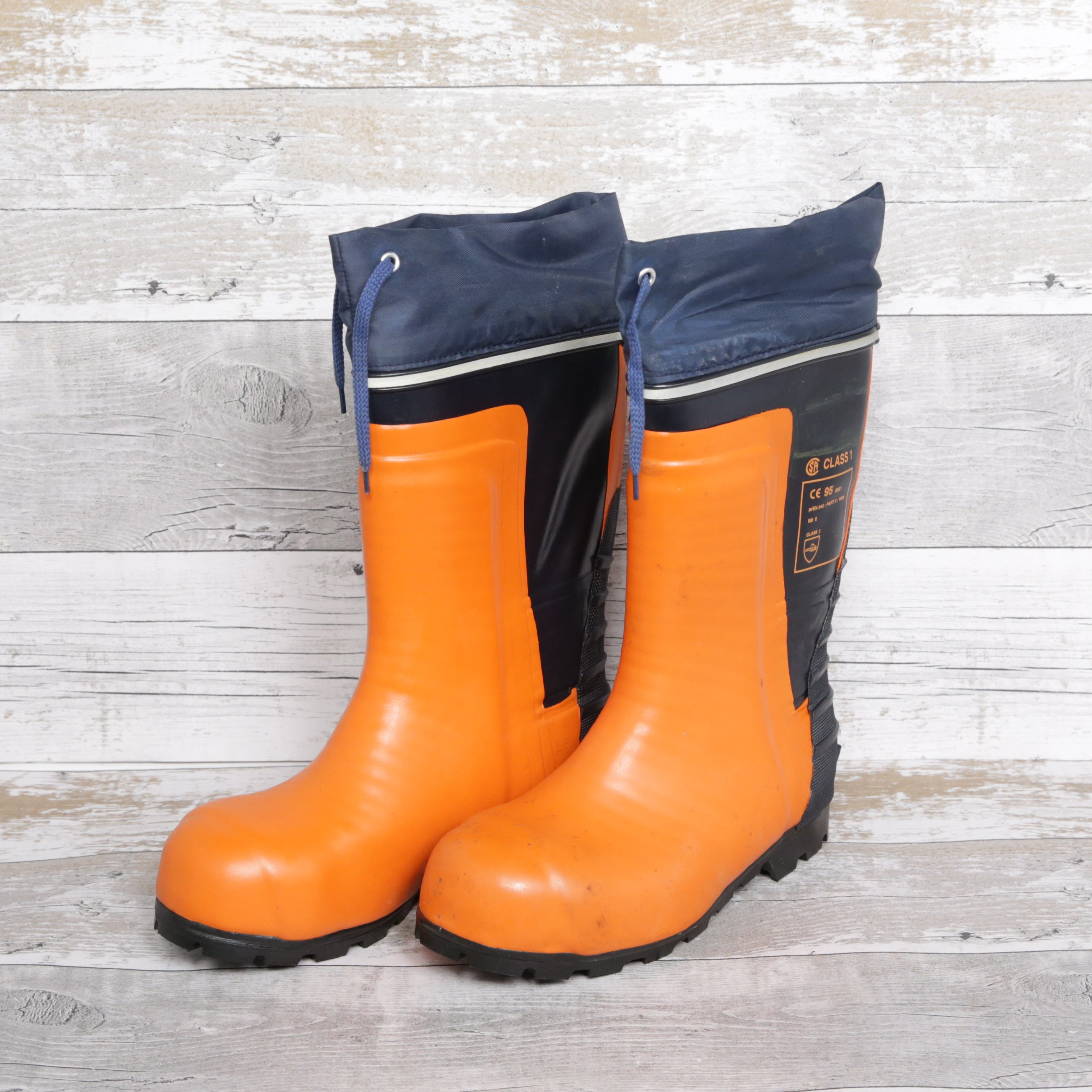 De-Branded Steel Toe Cap Chainsaw Class 3 Wellington Boots UK7