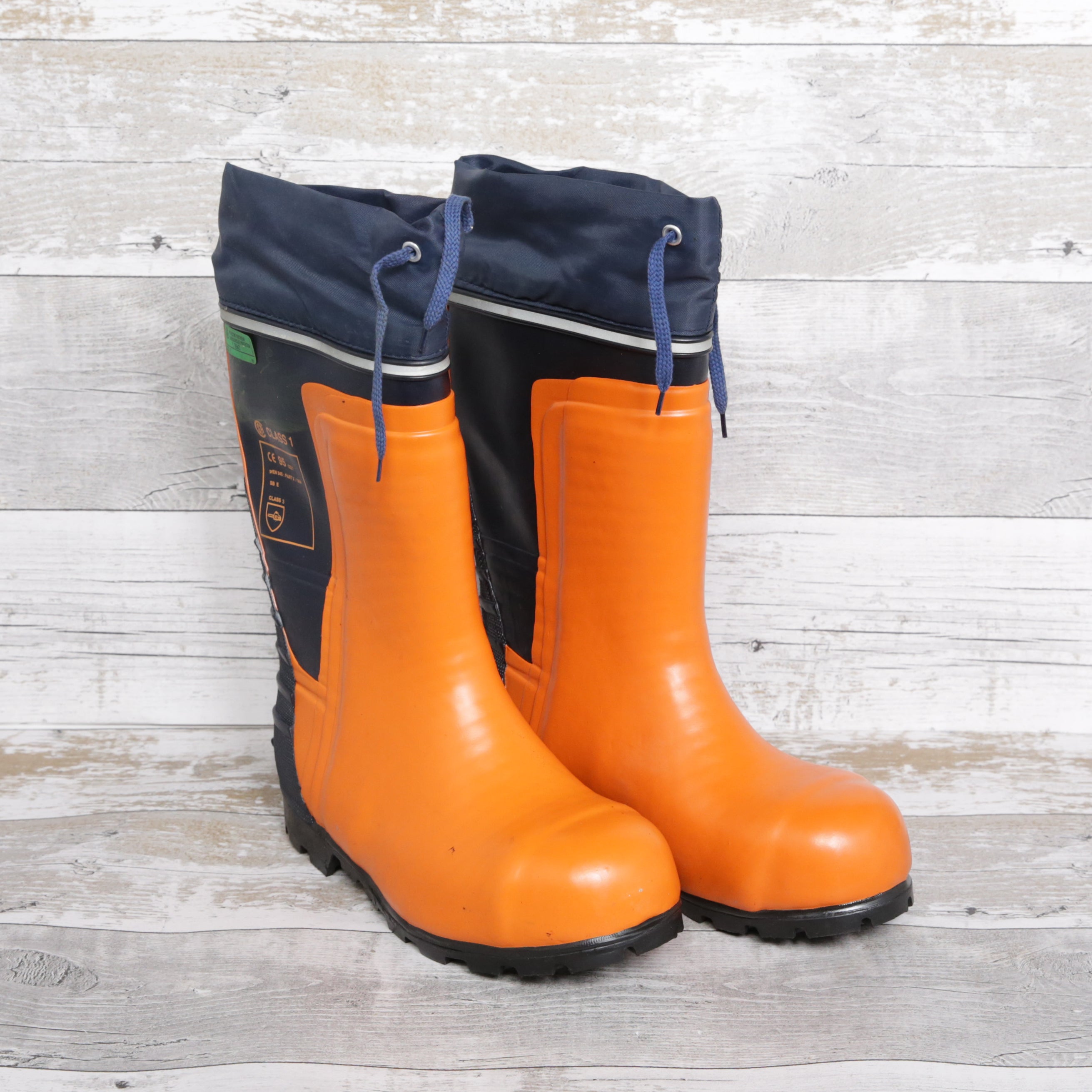 De-Branded Steel Toe Cap Chainsaw Class 3 Wellington Boots UK7
