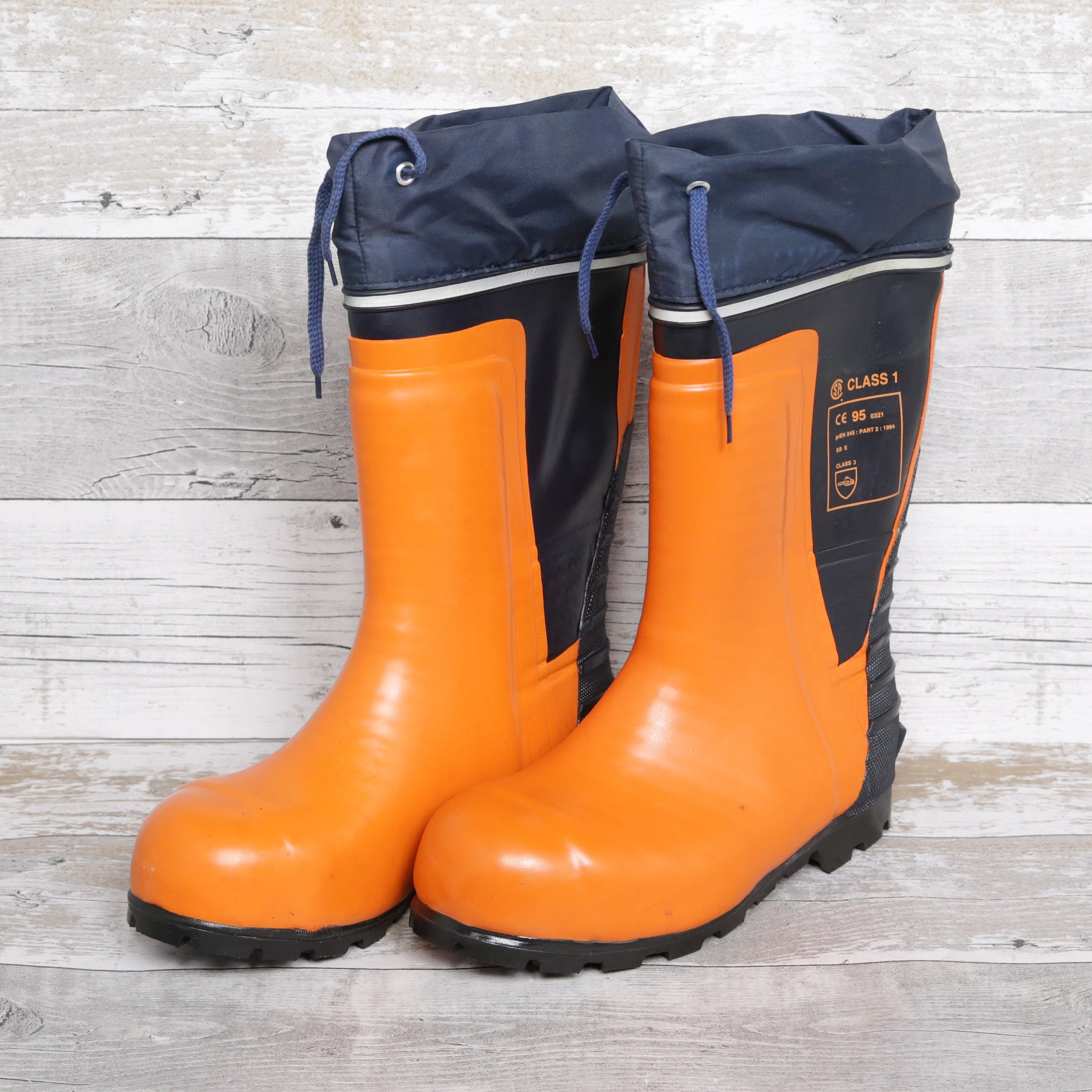 De-Branded Steel Toe Cap Chainsaw Class 3 Wellington Boots UK7