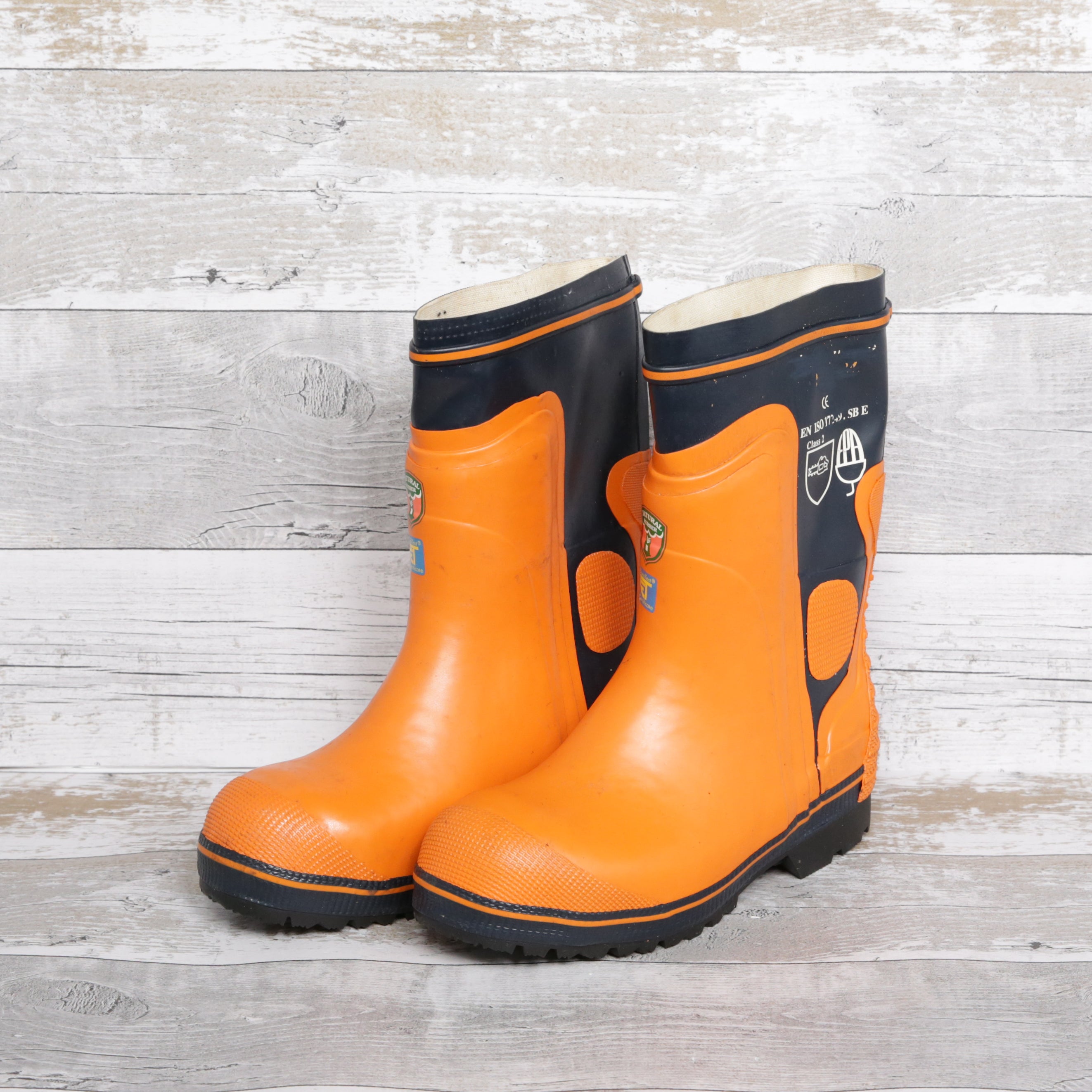 De-Branded Steel Toe Cap Chainsaw Class 2 Wellington Boots UK 7