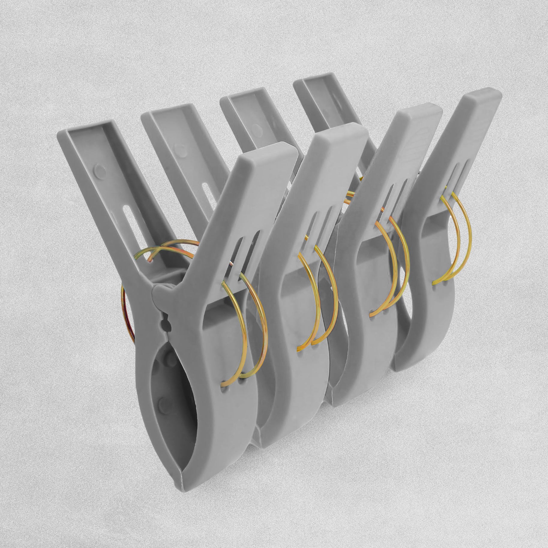 Sunbed Beach Towel Clips - Grey - 4 Pack
