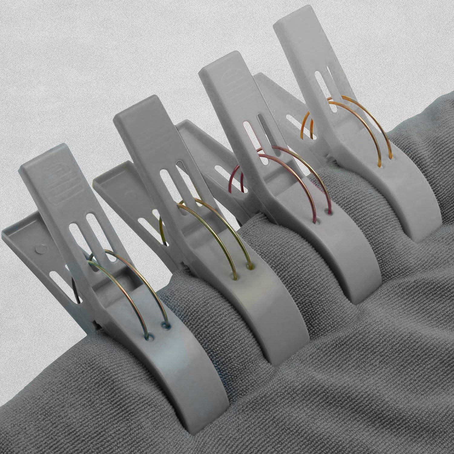 Sunbed Beach Towel Clips - Grey - 4 Pack