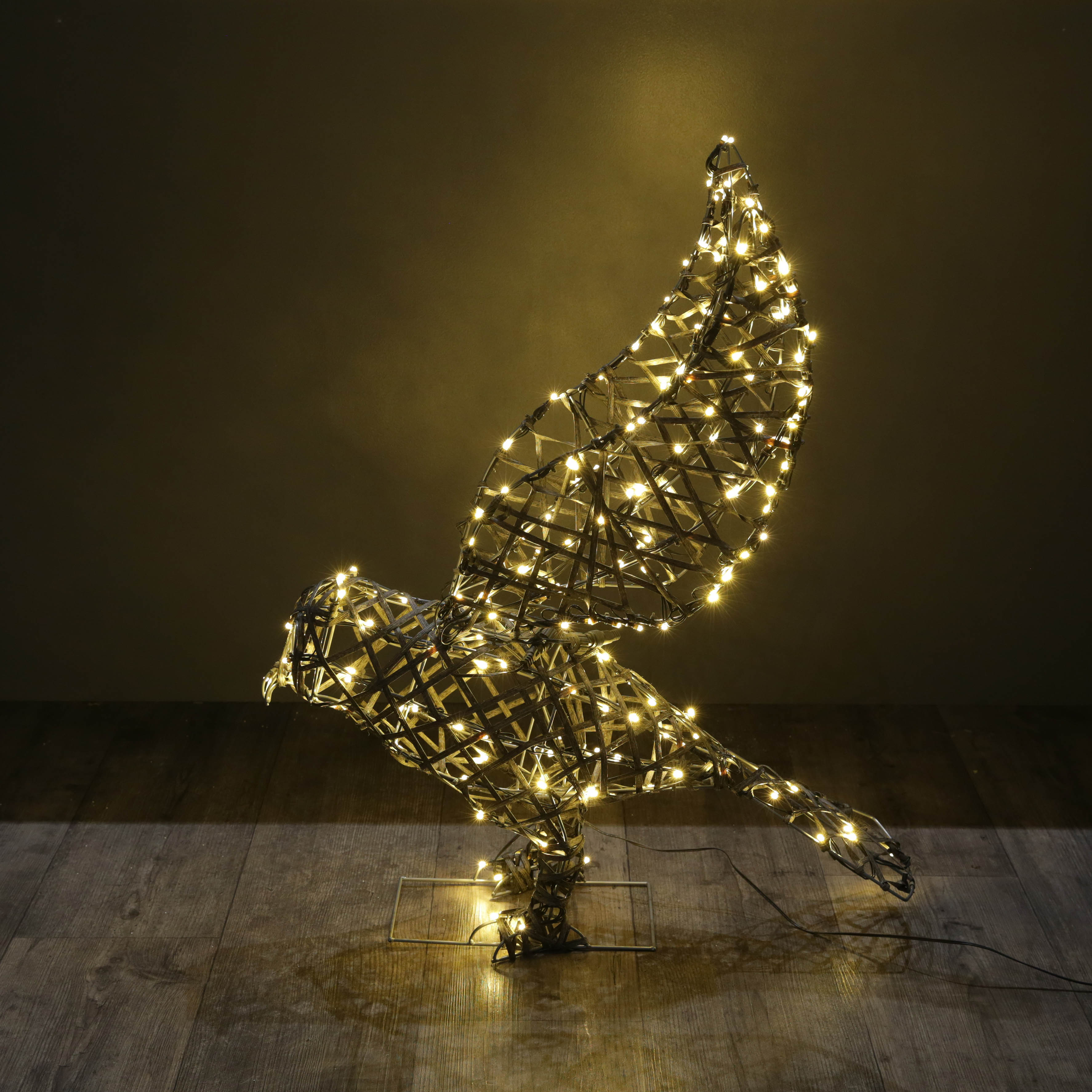 Noma Grey Rattan Owl Light - 74cm x 65cm