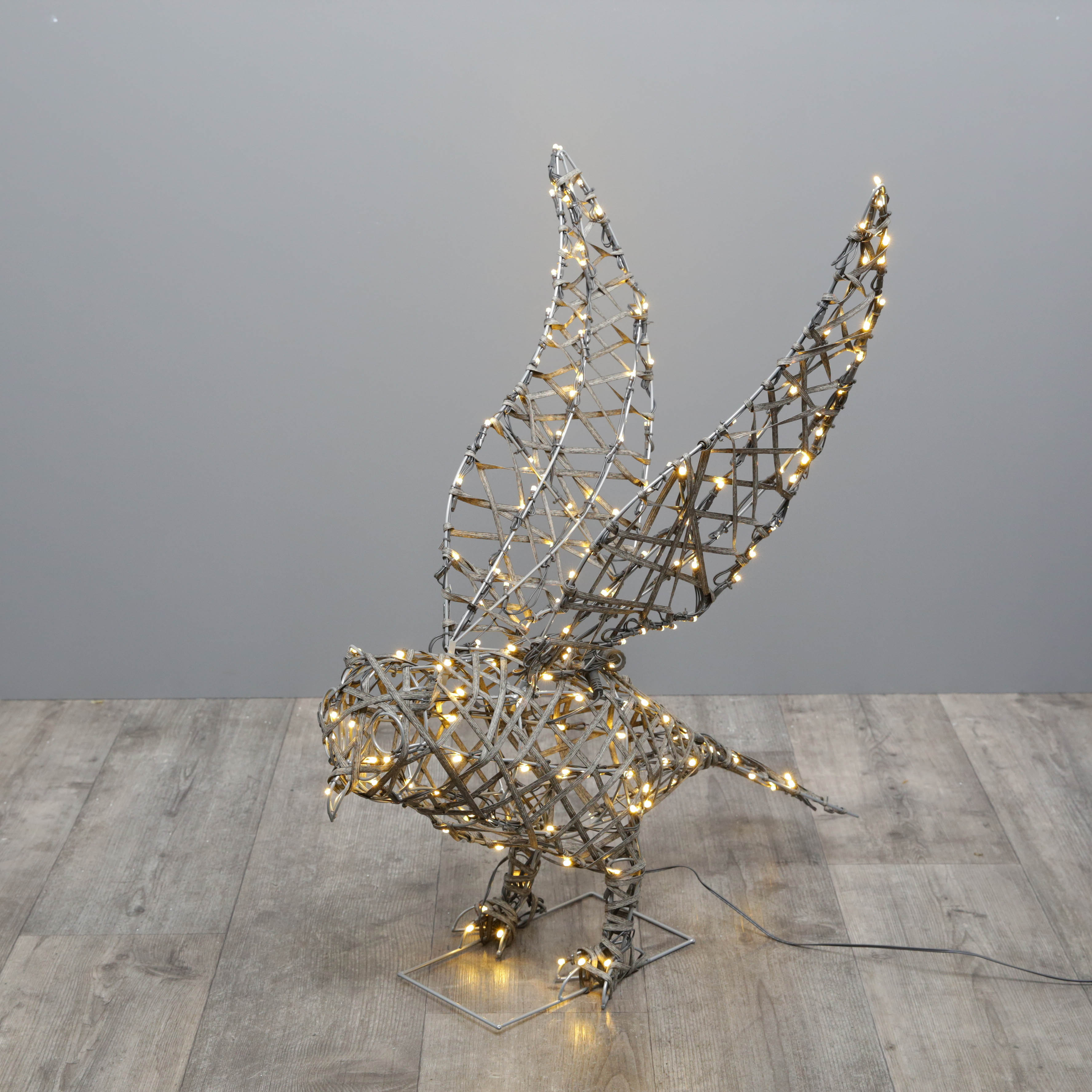 Noma Grey Rattan Owl Light - 74cm x 65cm