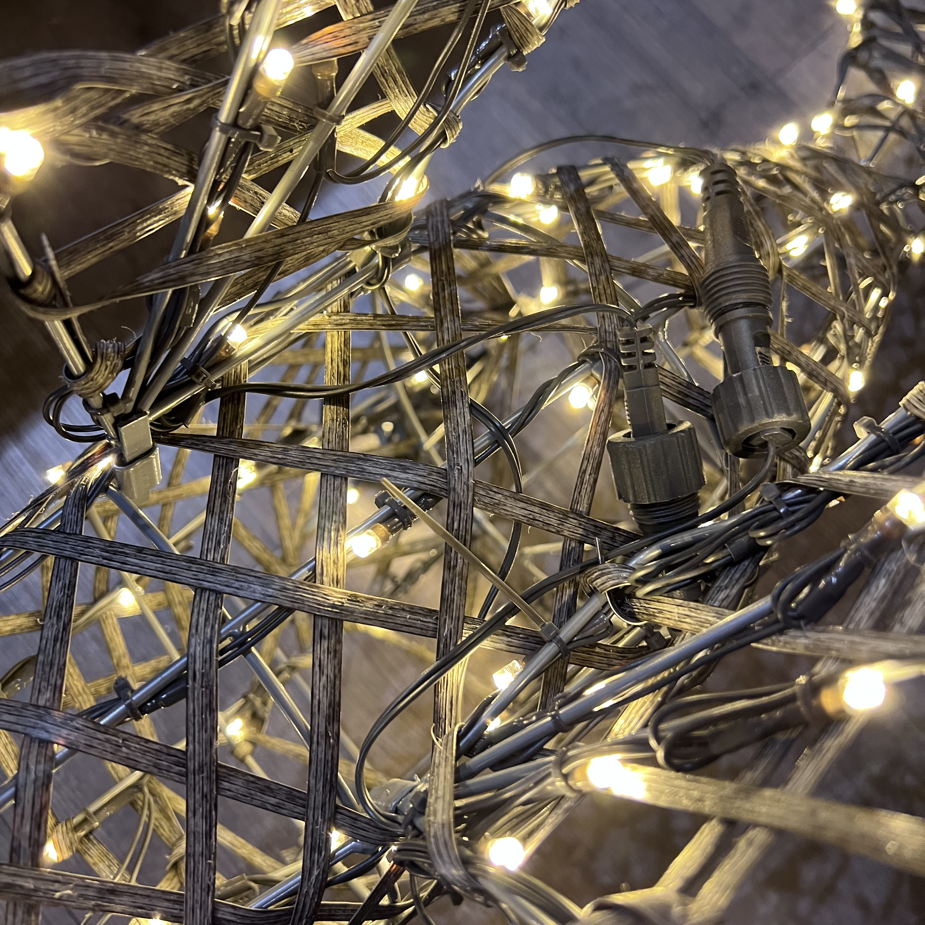 Noma Grey Rattan Owl Light - 74cm x 65cm