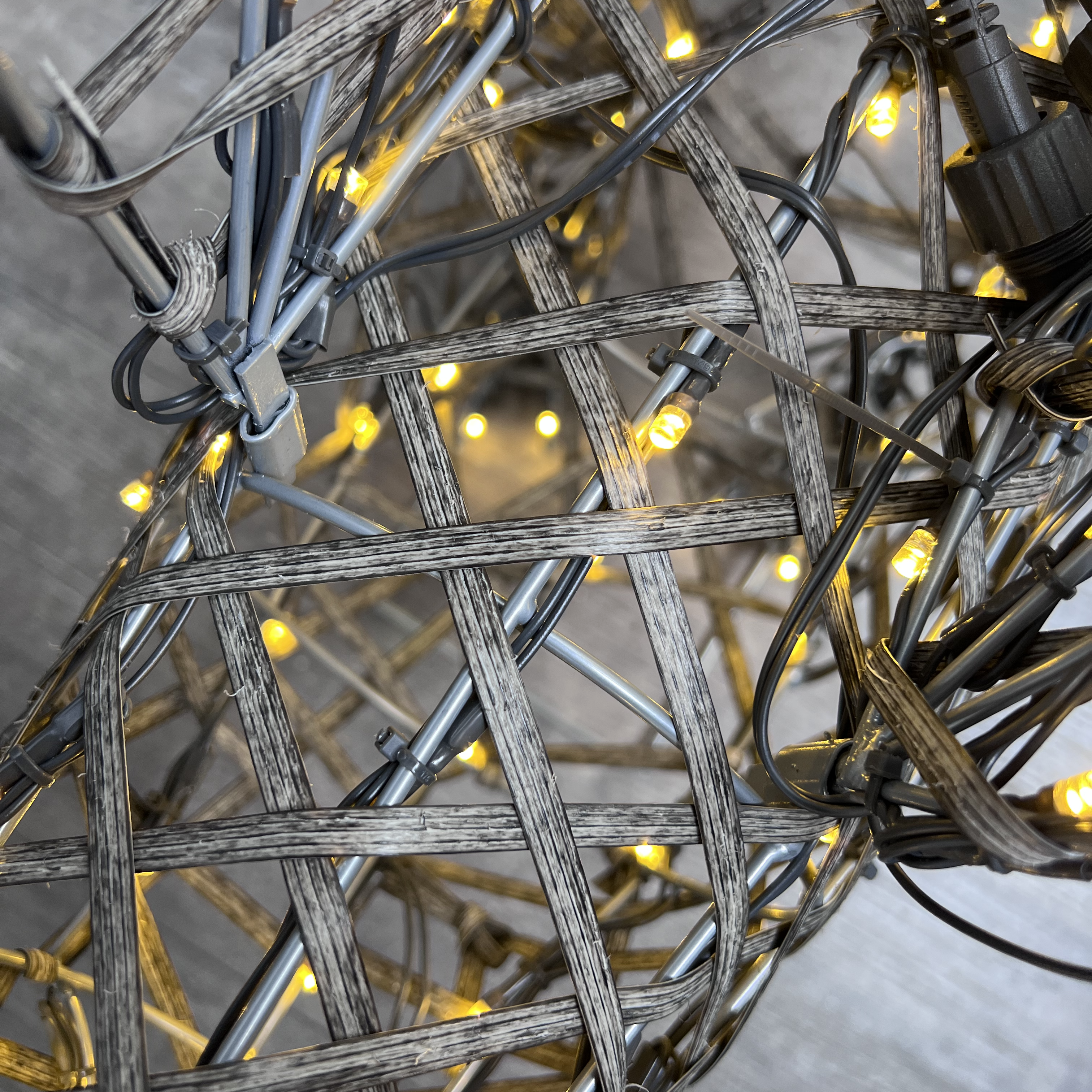 Noma Grey Rattan Owl Light - 74cm x 65cm