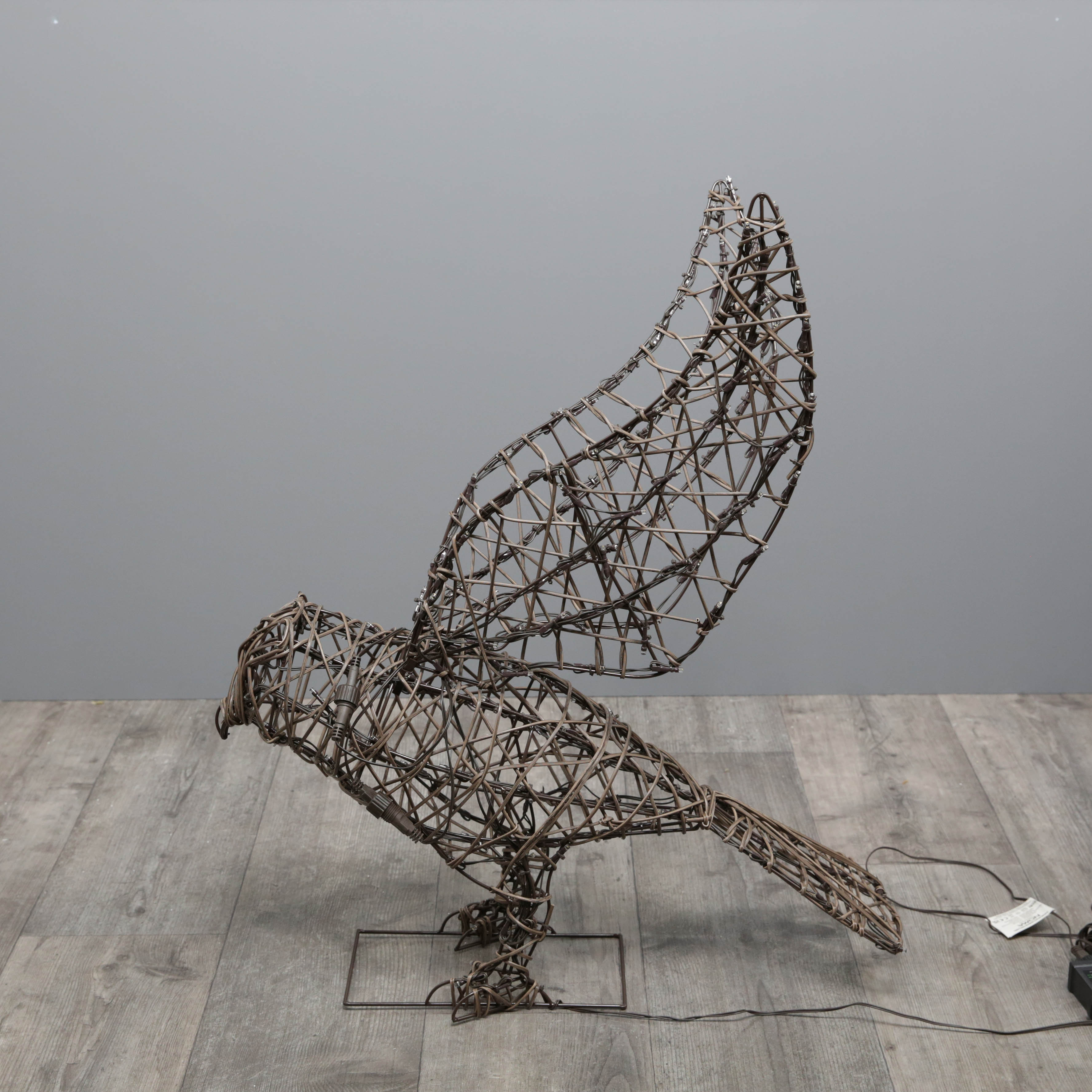 Noma Brown Wicker Owl Light - 74cm x 65cm