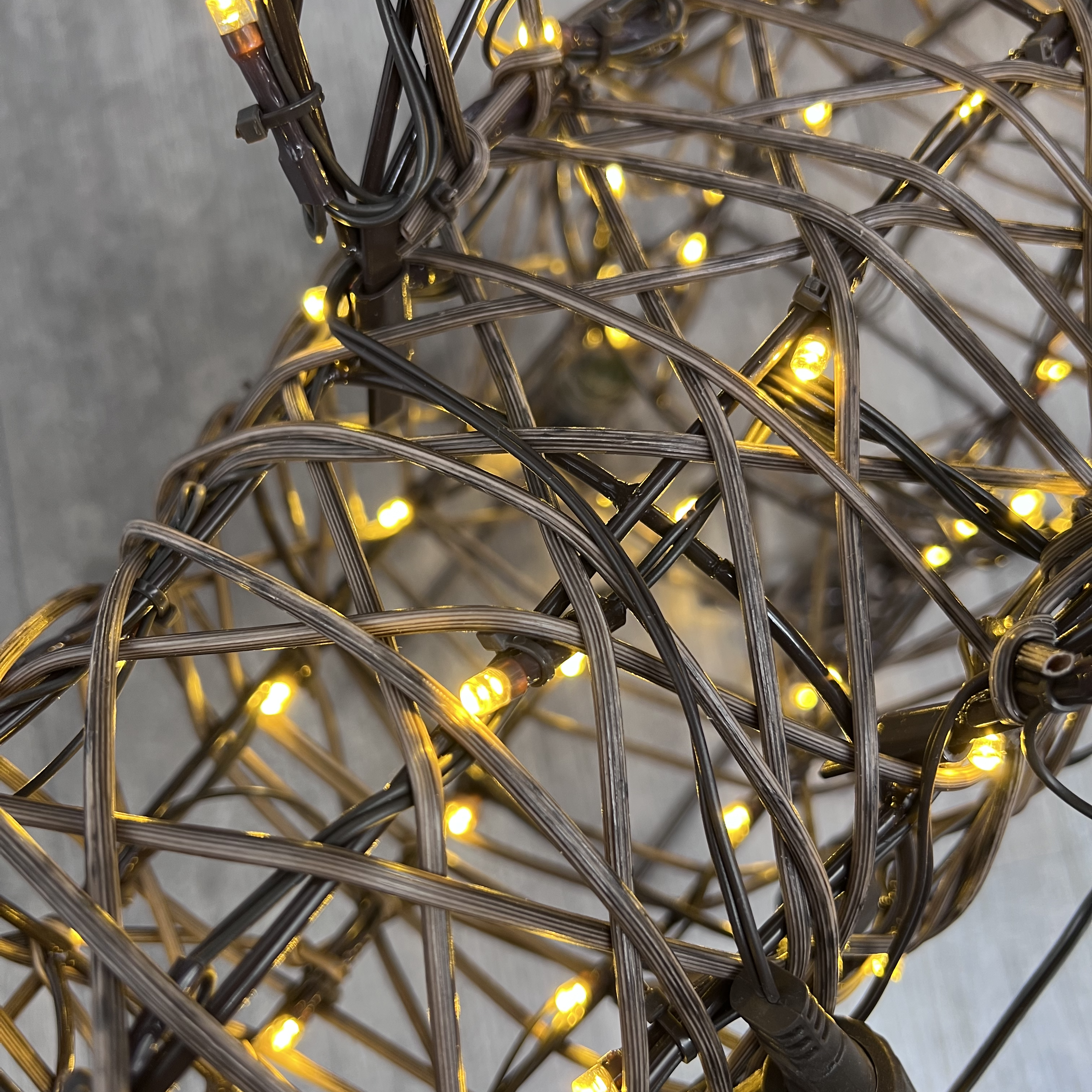 Noma Brown Wicker Owl Light - 74cm x 65cm