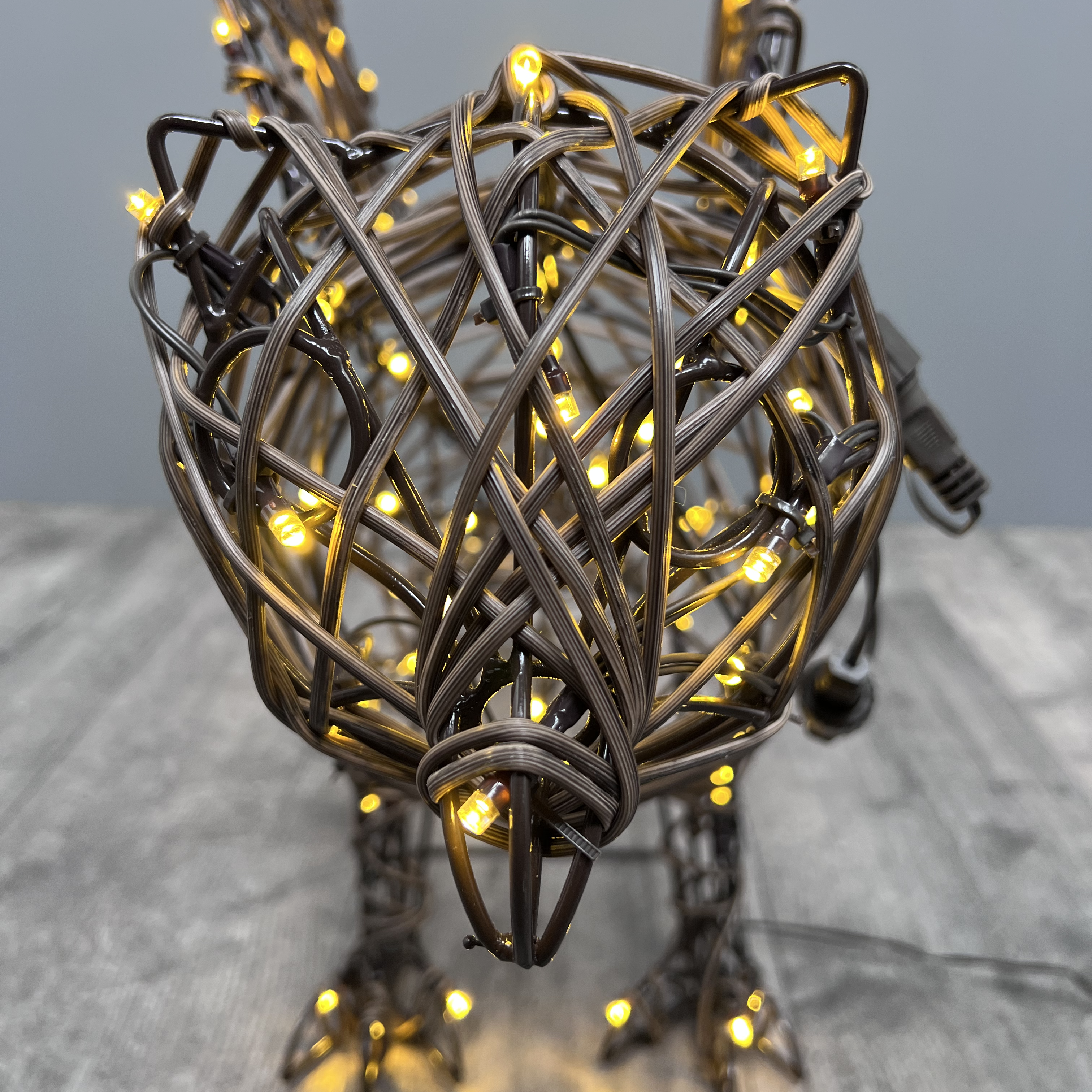 Noma Brown Wicker Owl Light - 74cm x 65cm
