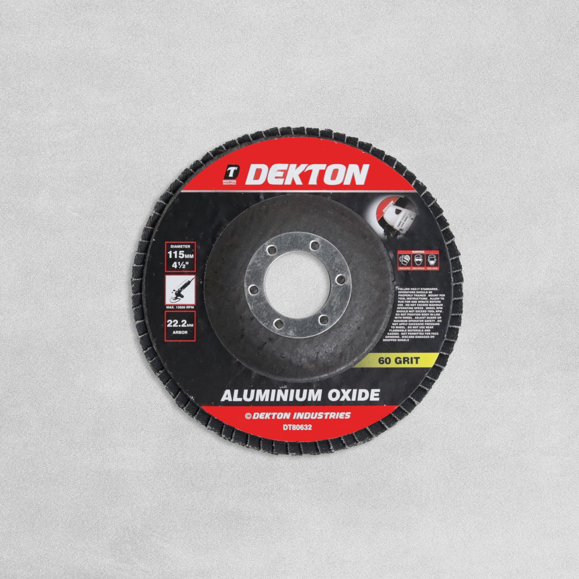 Dekton Aluminium Flap Disk 115mm - 60 Grit