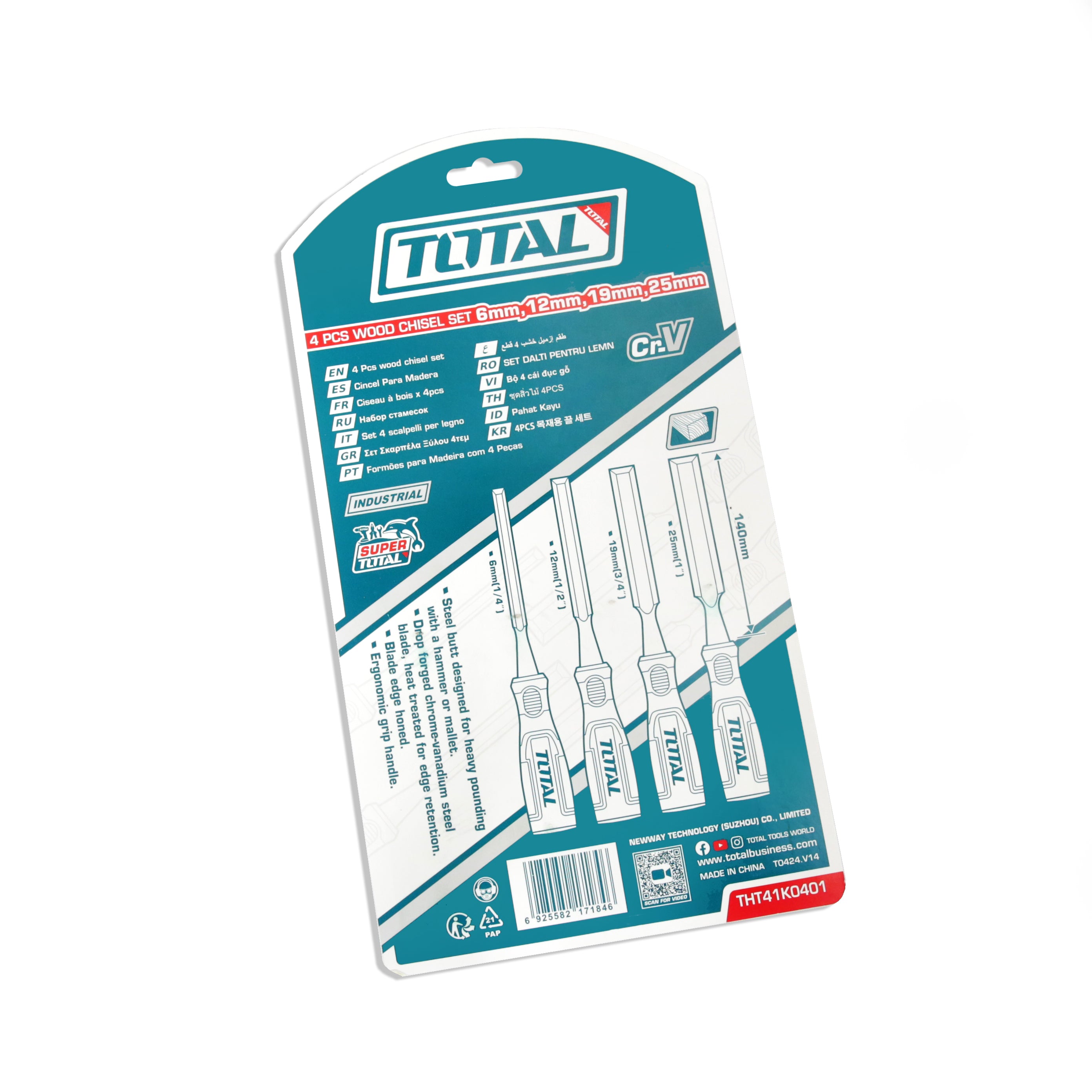 Total 4 Pcs Wood Chisel Set - THT41K0401