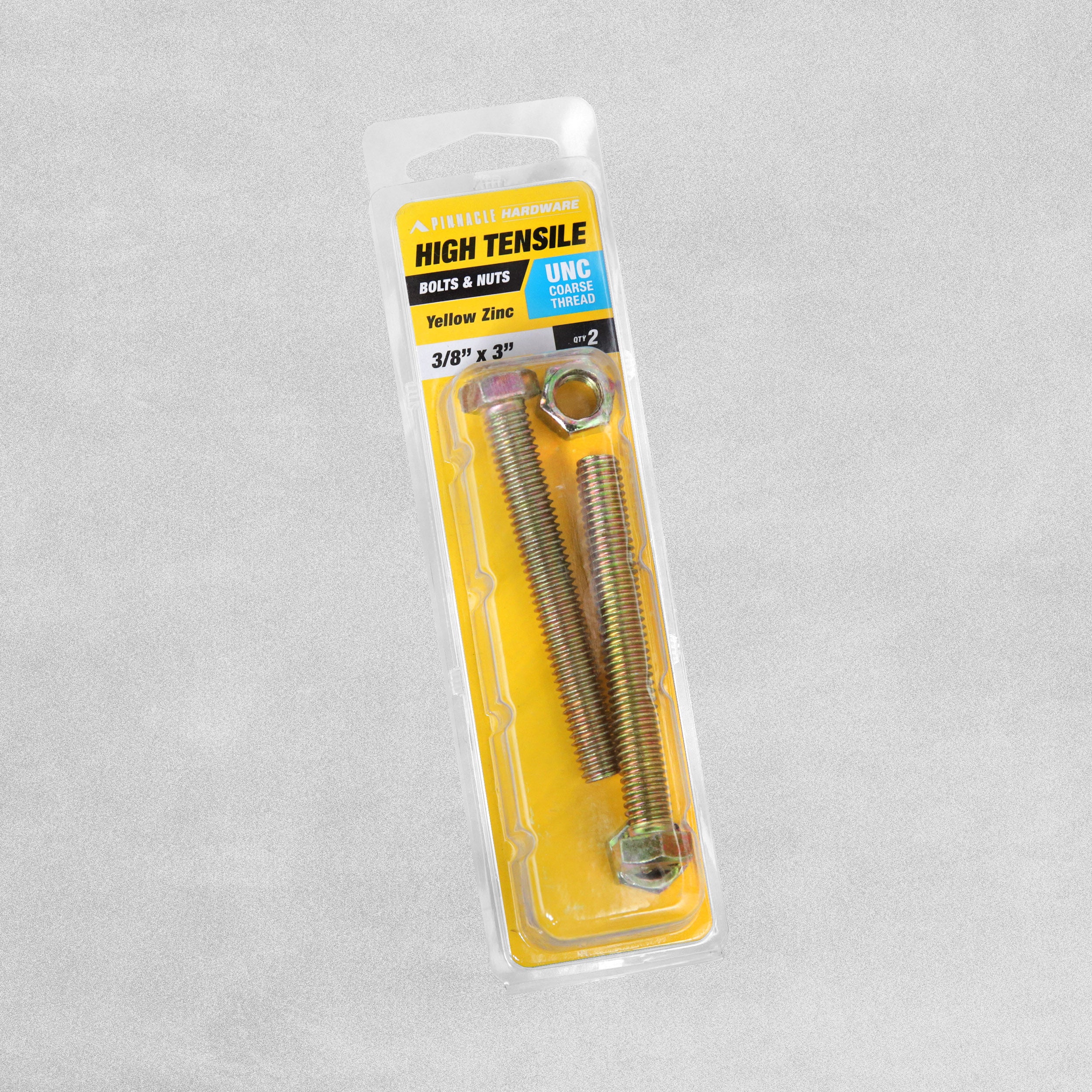 Sandleford High Tensile Yellow Zinc Nuts and Bolts - 3/8" x 3"