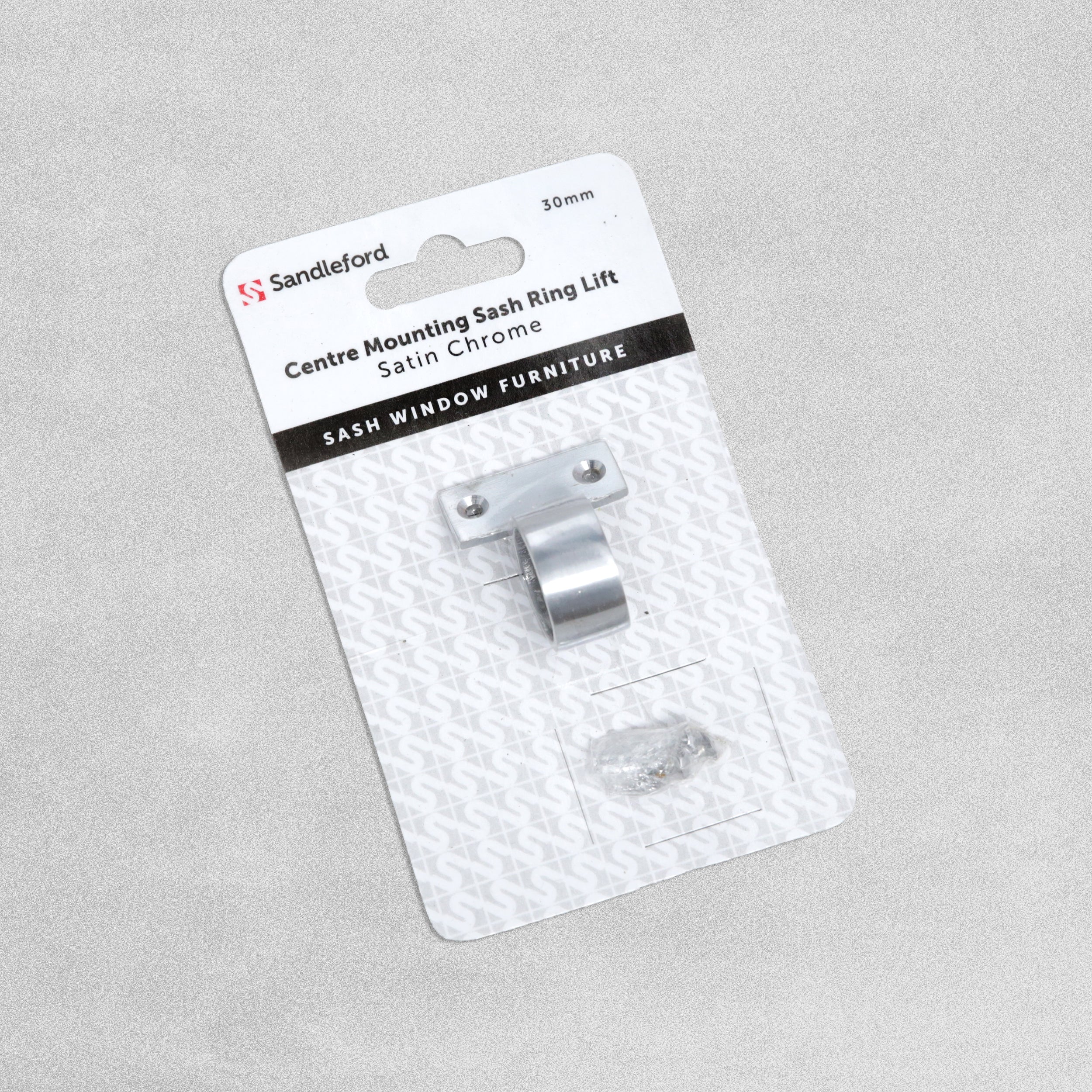 Sandleford Centre Mounting Sash Ring Lift - Satin Chrome - 30mm