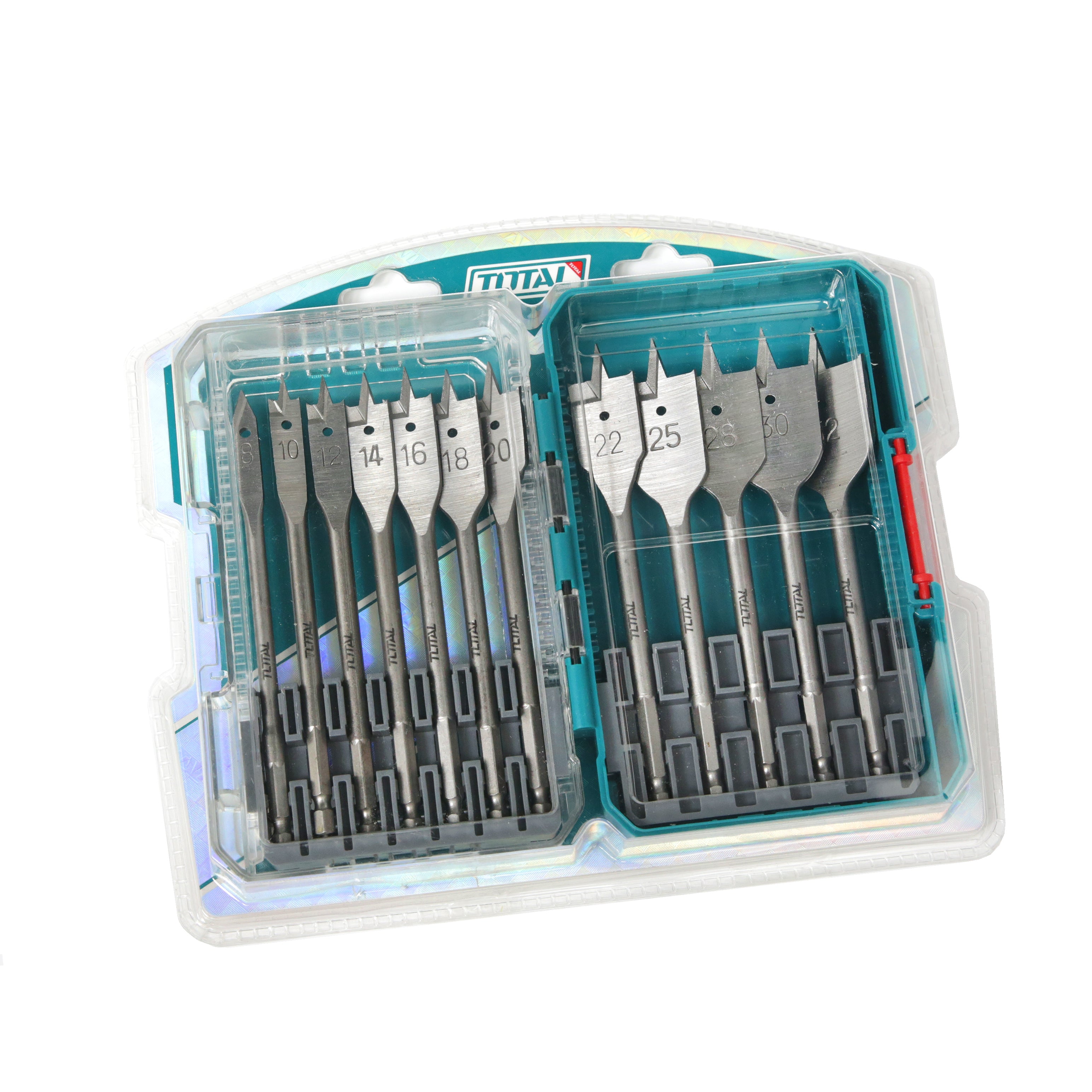 Total Flat Wood Drill Bits Set 12pcs - TACSDL1206