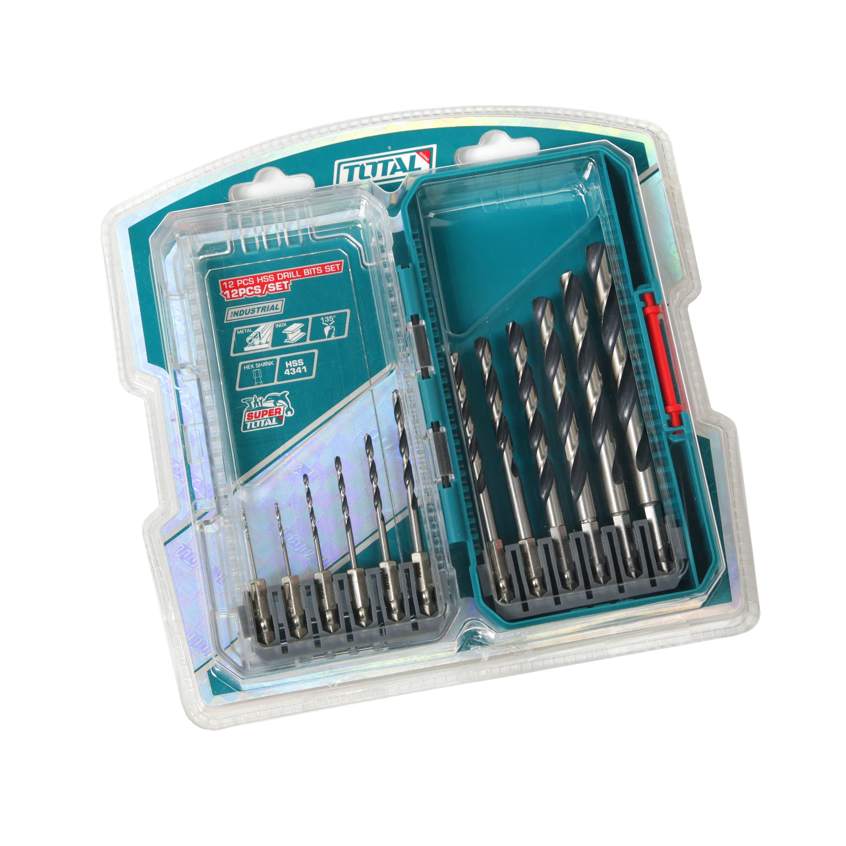 Total 4341 HSS Drill Bits Set - 12pcs - TACSDL11206