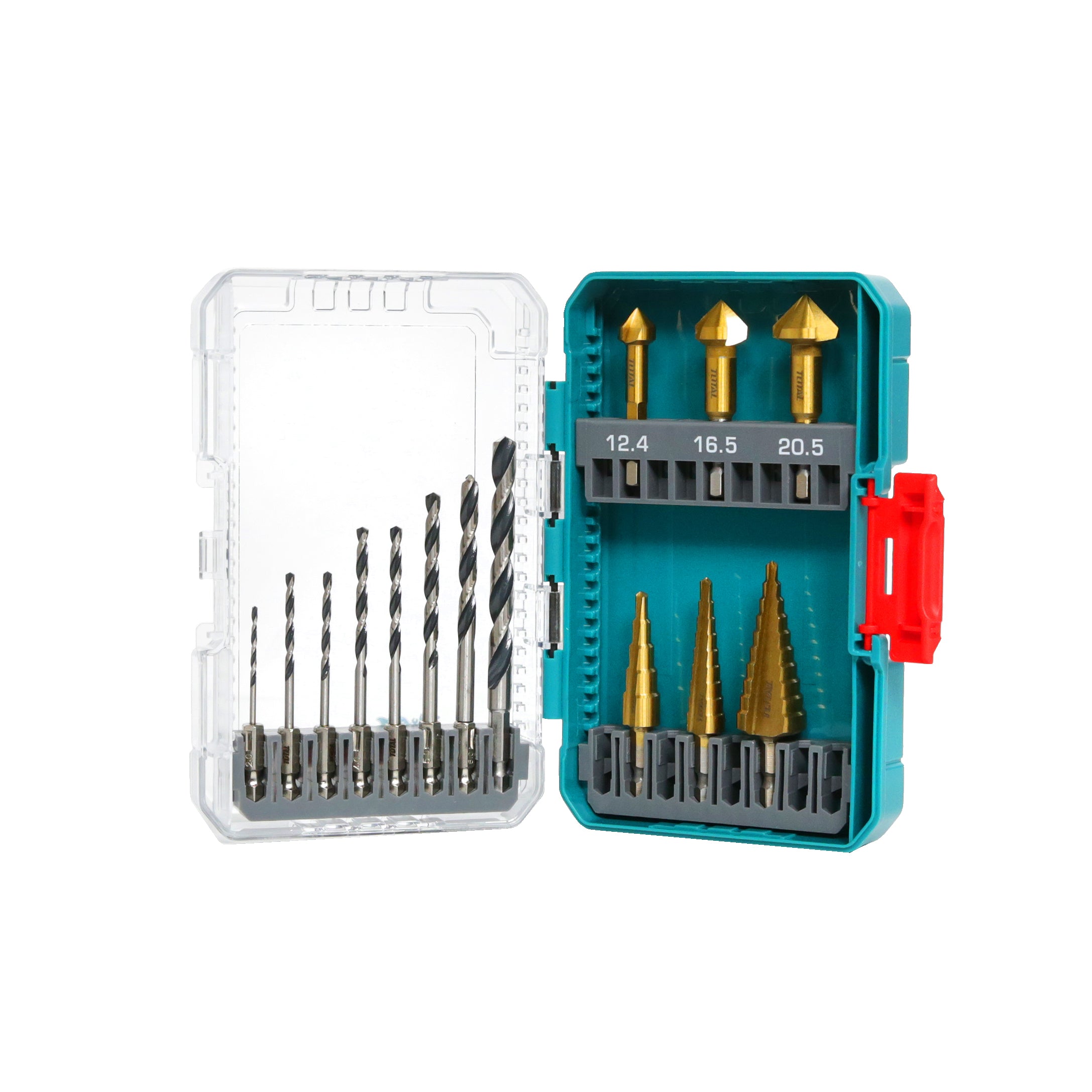 Total 4341 HSS Drill Bits and Step Drill Bits Set - 14pcs - TACSDL61401