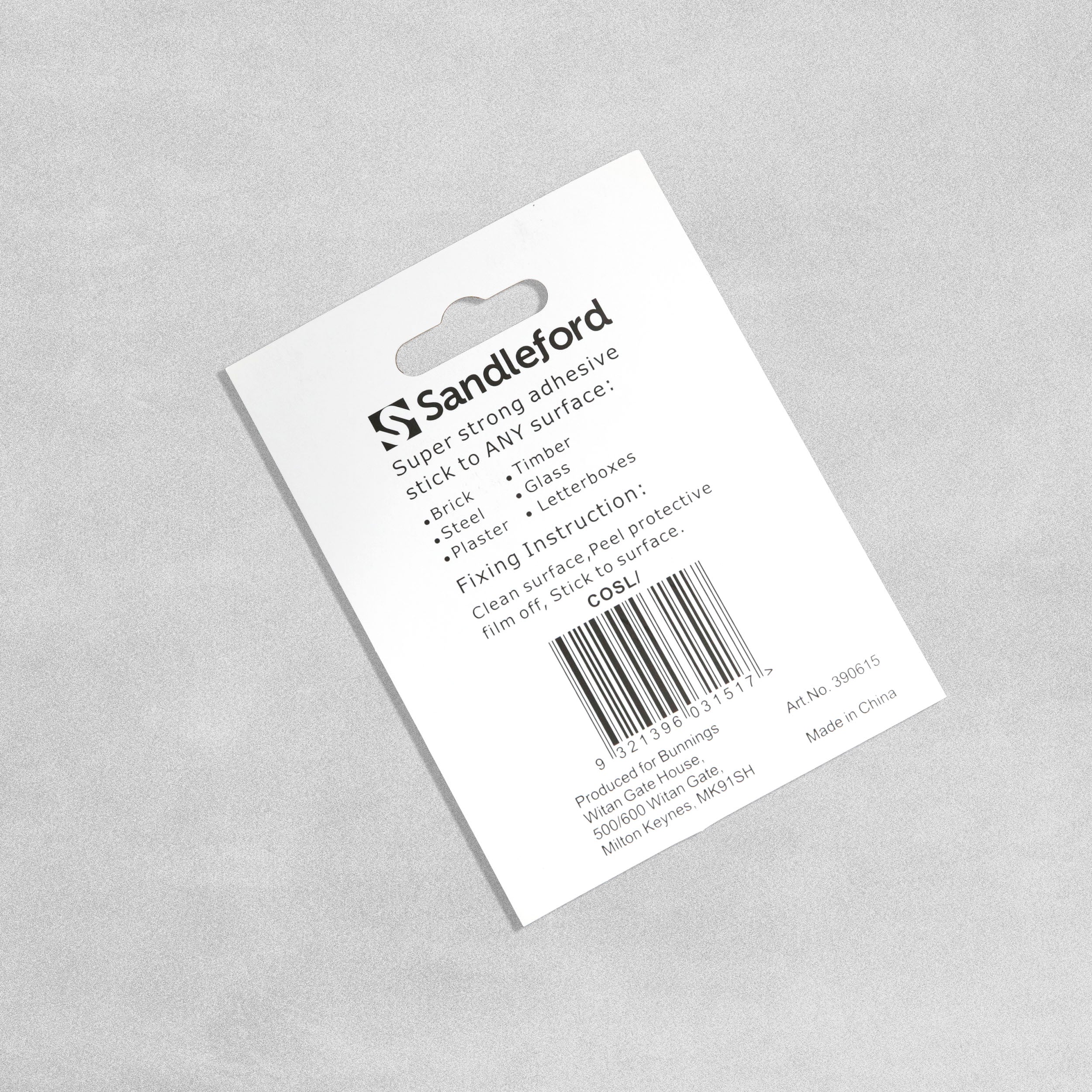 Sandleford Stick On Slash Sign - White & Black - 10 x 90mm