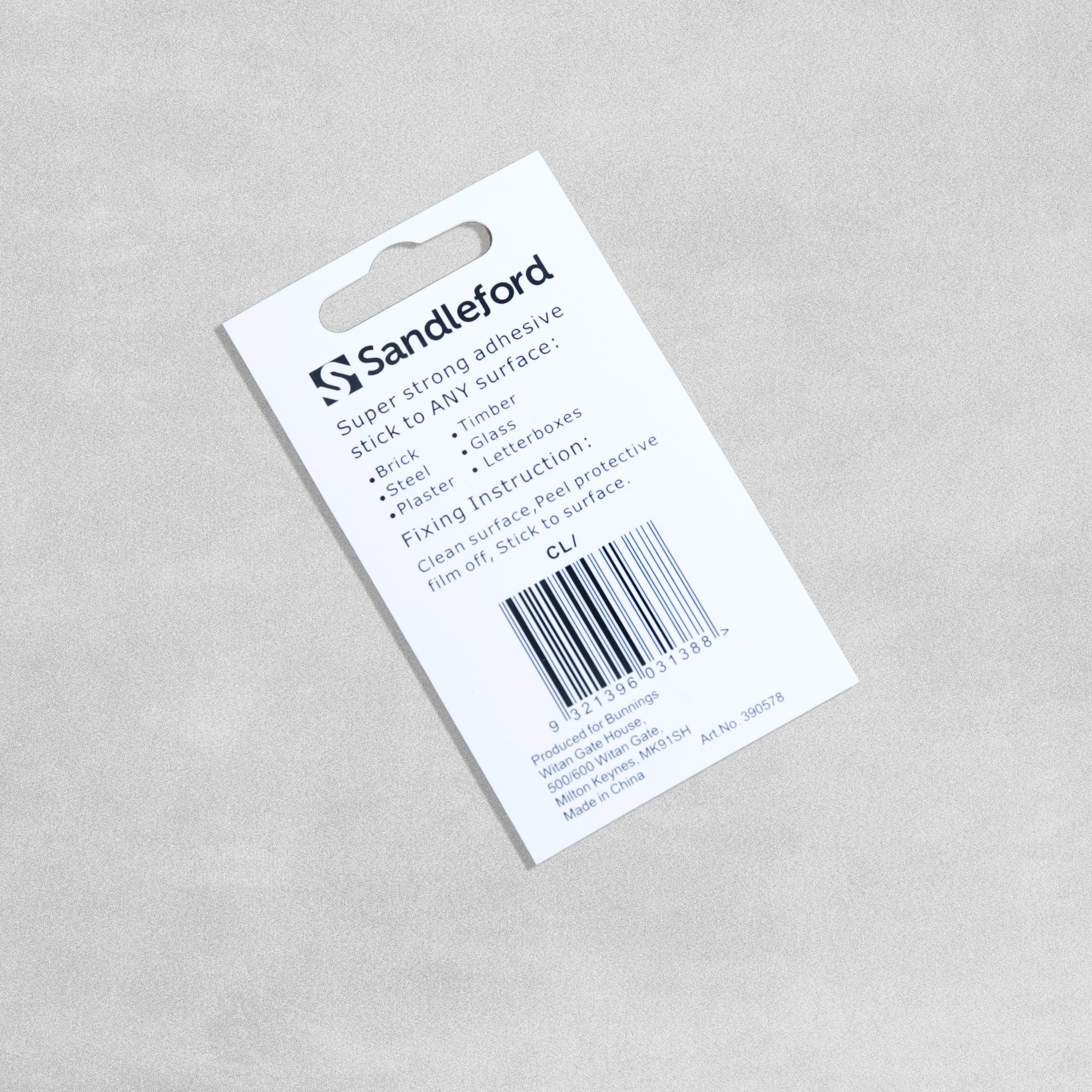 Sandleford Stick On Slash Sign - White & Black - 12 x 85mm