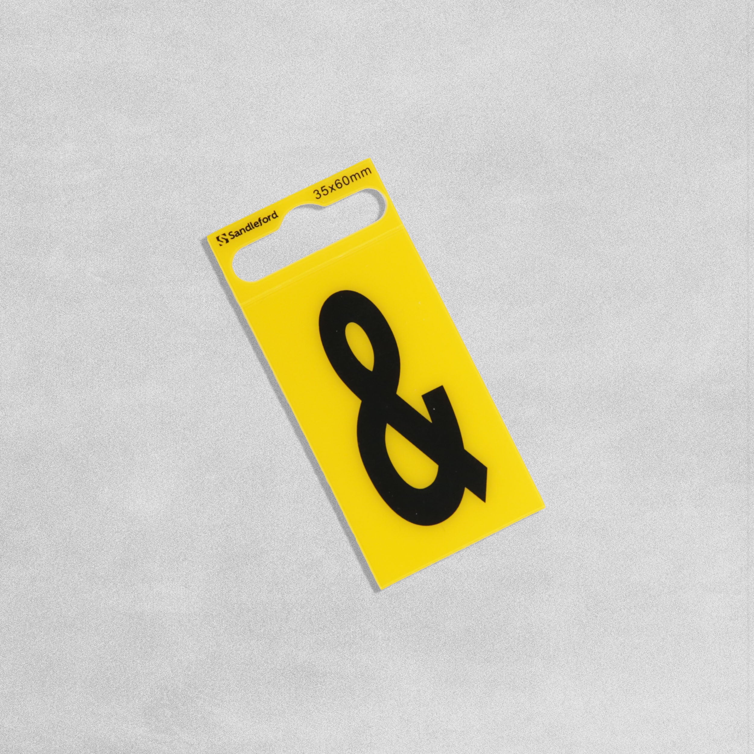Sandleford Stick On Ampersand Sign - Yellow & Black - 35 x 60mm