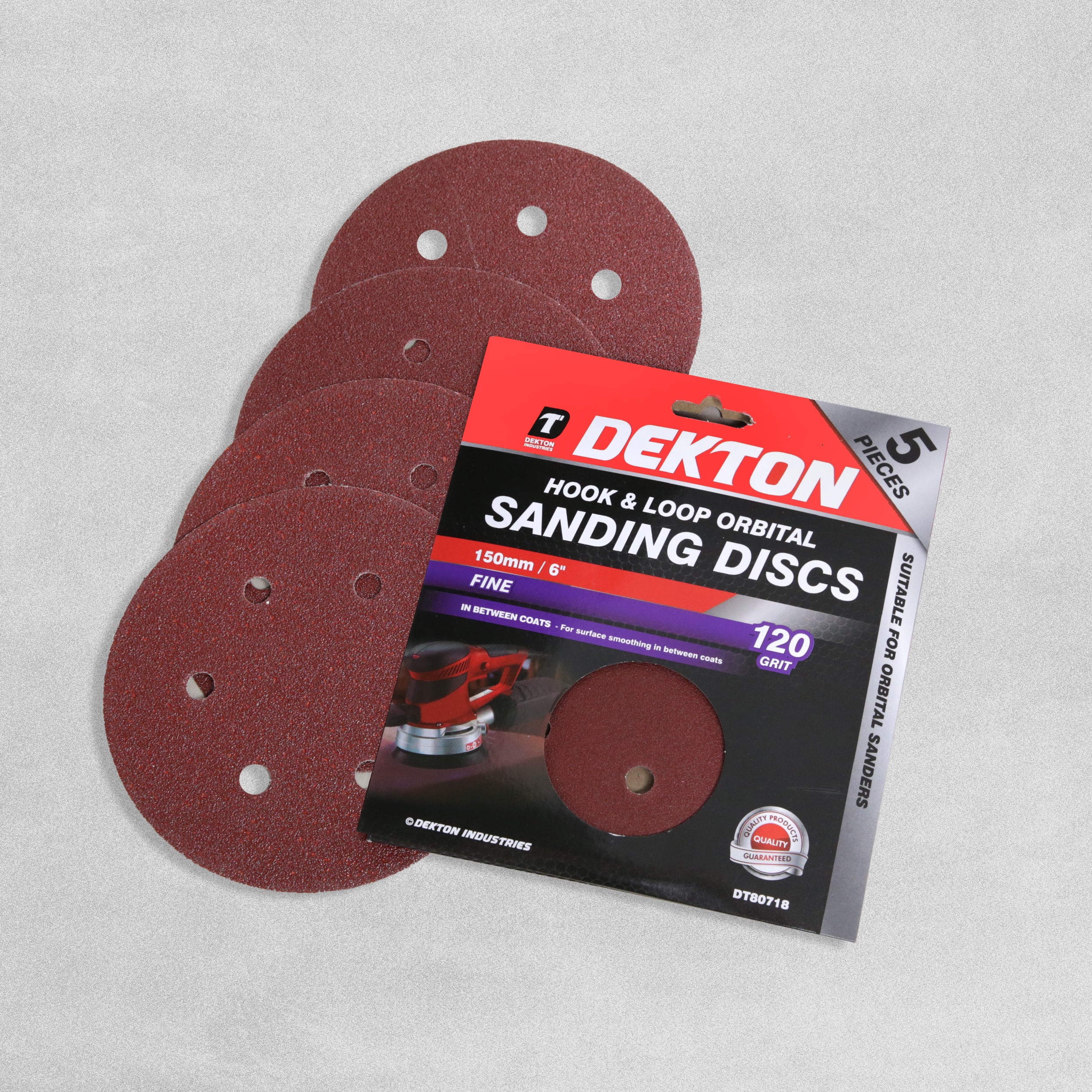Dekton Hook & Loop Orbital Sanding Disks 150mm - Fine 120 Grit