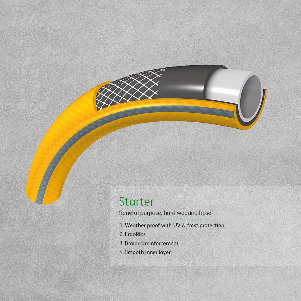 Hozelock 7230 9 Starter Hose 30m with Starter Set of Fittings & Spray