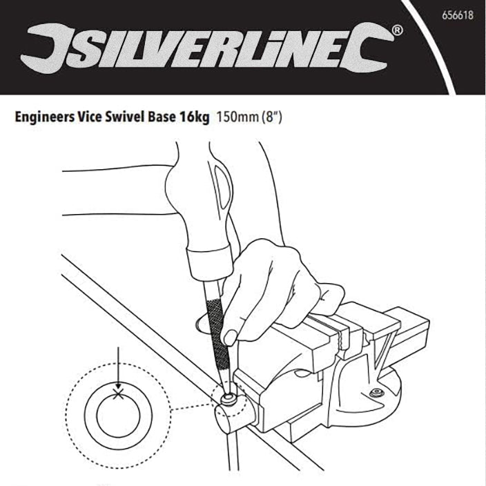 Silverline 6" (150mm) Engineers Workshop Vice Swivel Base 16kg 160mm Jaw Capacity