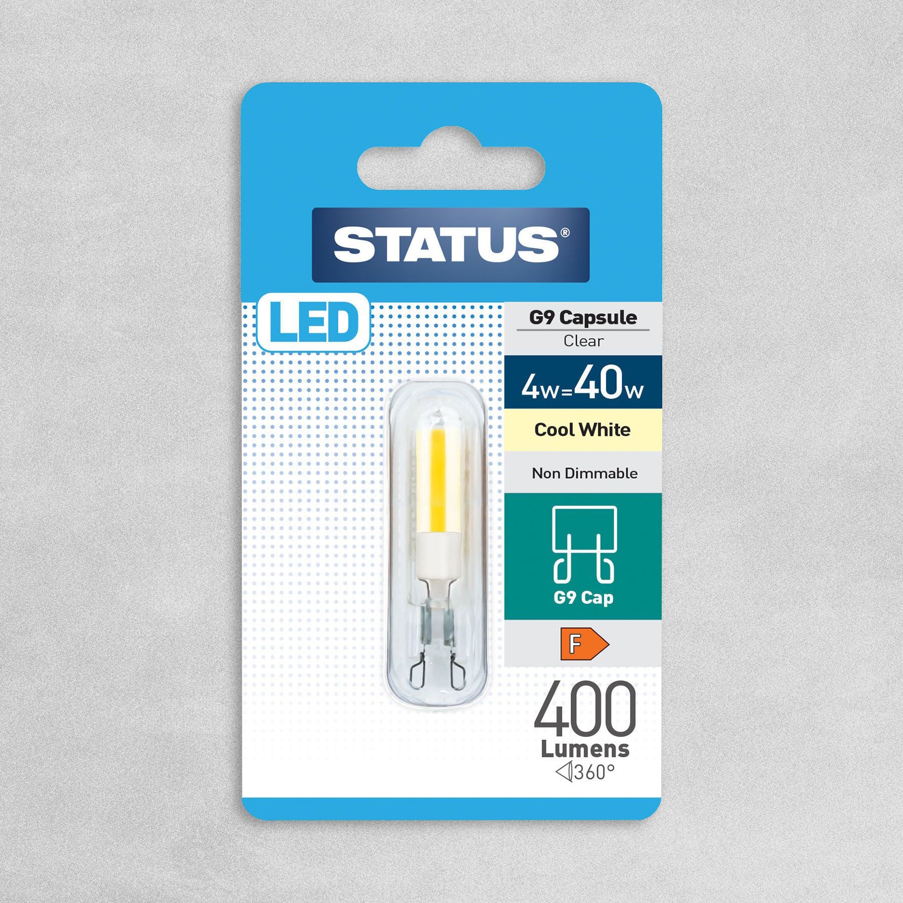 Status LED G9 Capsule Clear Bulb 4w=40w - Cool White