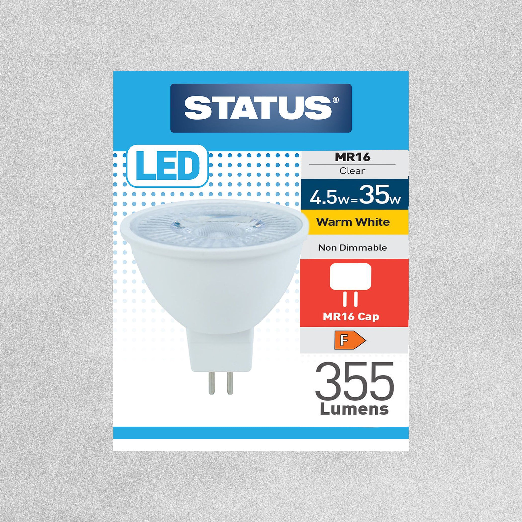 Status LED MR16 Cap Clear Bulb 4.5w=35w - Warm White