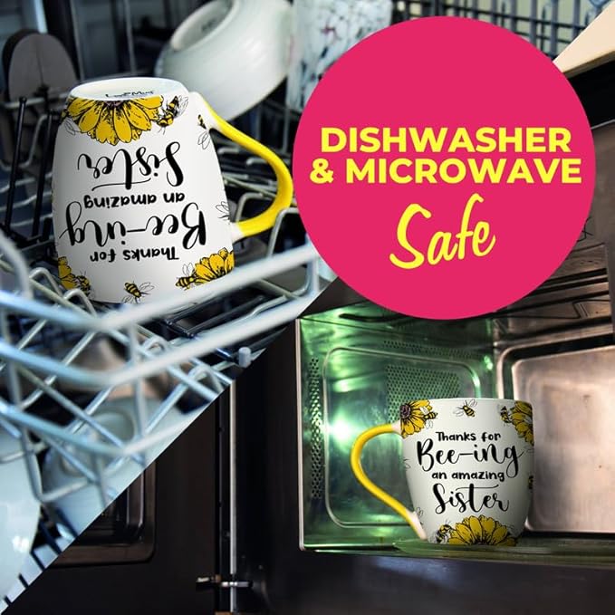 Love Mug®: Thanks For Bee-Ing An Amazing Sister Mug, Coaster and Spoon Gift Set