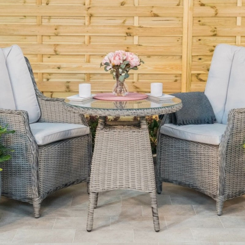 Olivia Liquorice Bistro Set with 2 Wingback Chairs