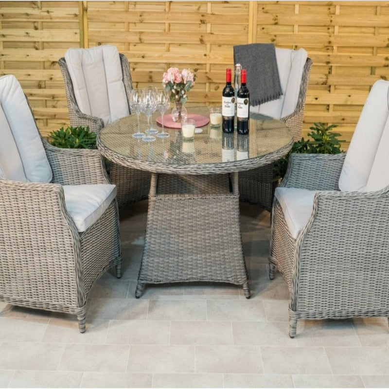 Olivia Liquorice Dining Set with 4 Wingback Chairs